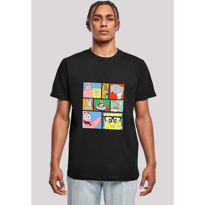 F4NT4STIC T-Shirt Spongebob Schwammkopf Collage Herren Premium Merch Regular-Fit Basic Bedruckt