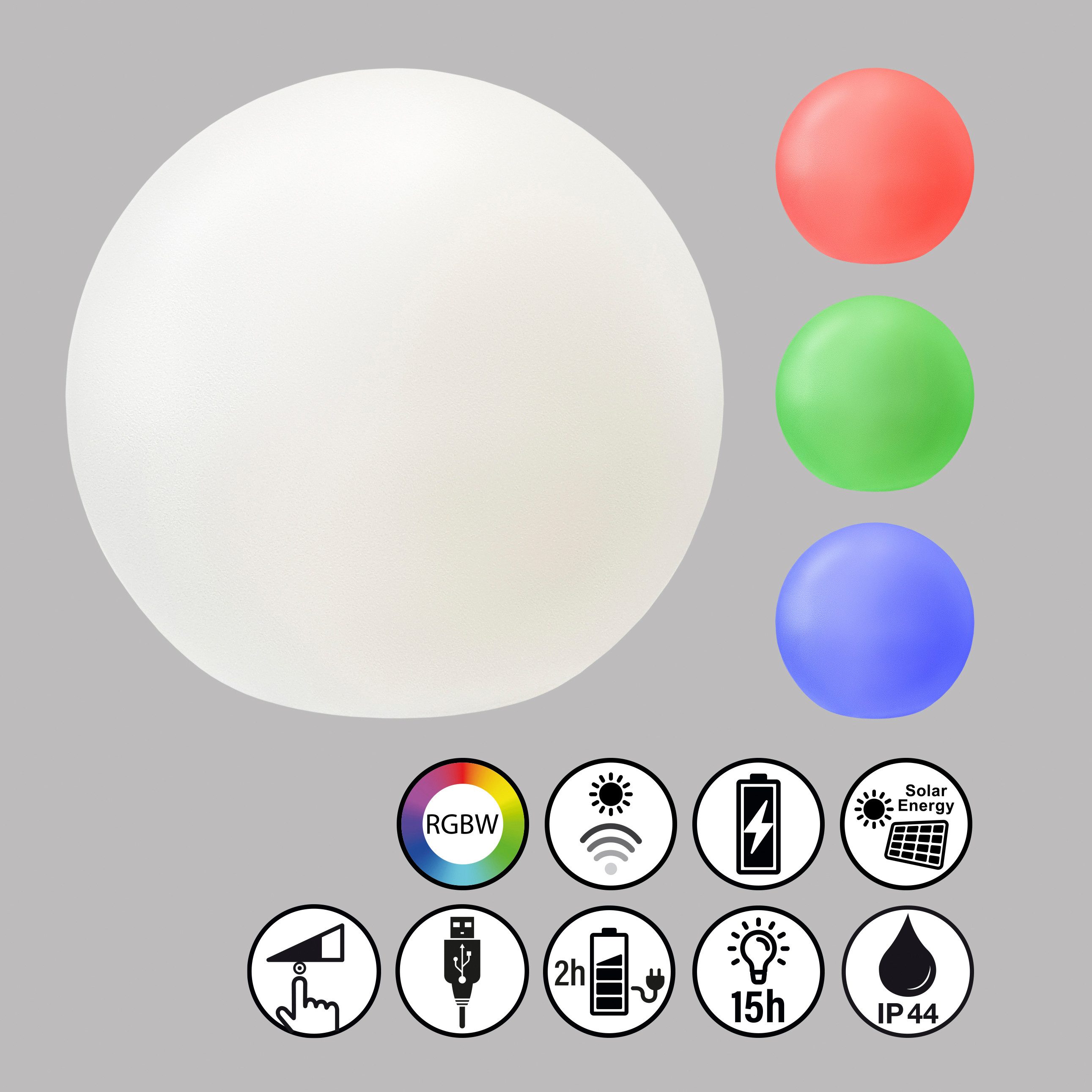 Solar-LED-Akkuleuchte Busso weiß, Dämmerungssensor günstig online kaufen