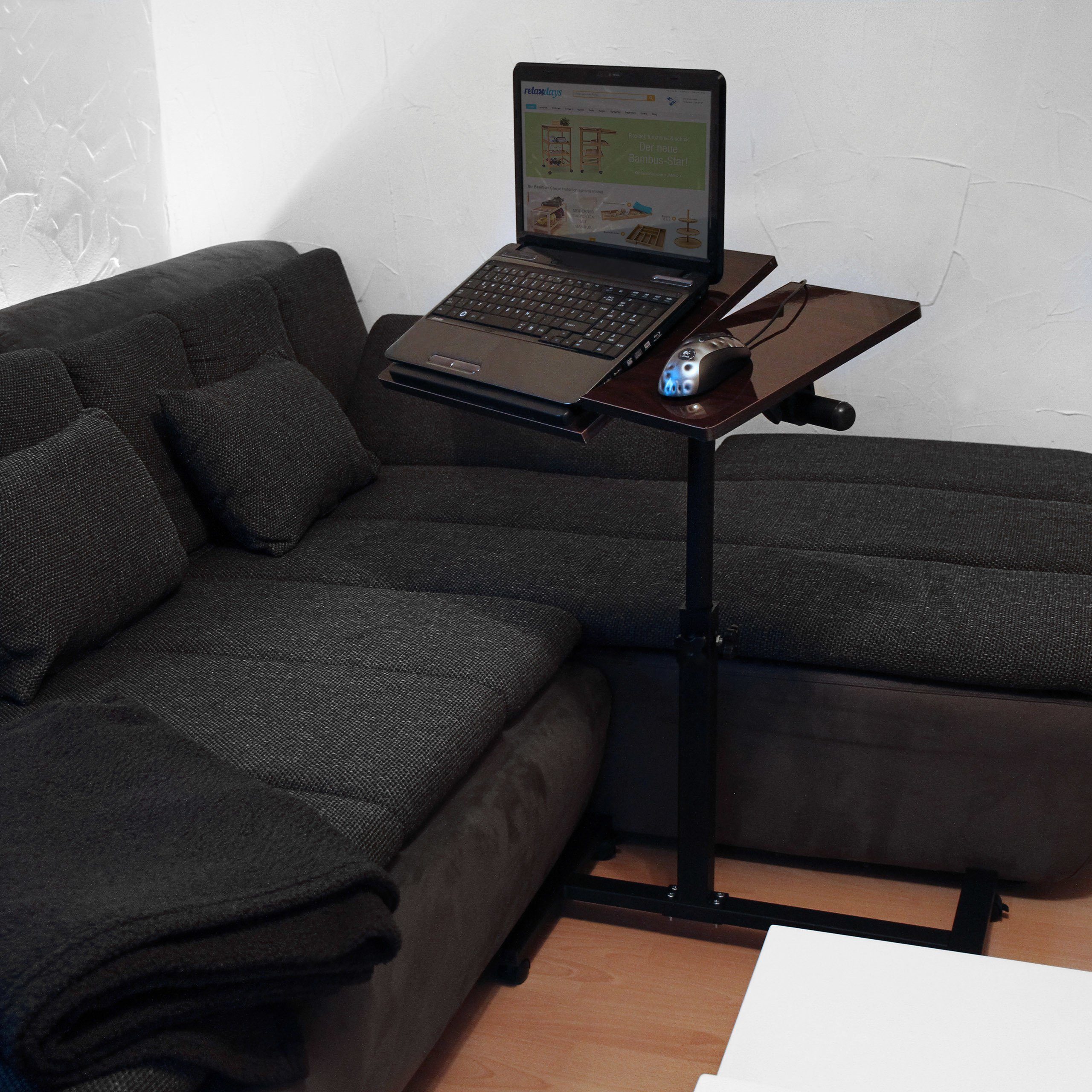 relaxdays Schreibtisch Laptoptisch höhenverstellbar Holz, Schwarz günstig online kaufen