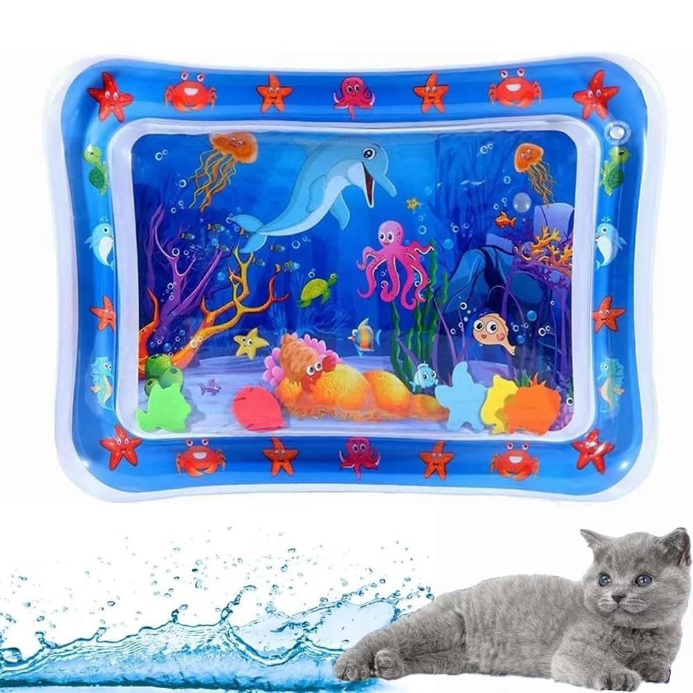 Ledander Spielmatte Spielmatte Wasserspielmatte Katze,Aufblasbare Wassermat günstig online kaufen