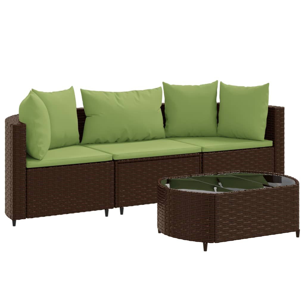 vidaXL Gartenlounge-Set 4-tlg. Garten-Sofagarnitur mit Kissen günstig online kaufen