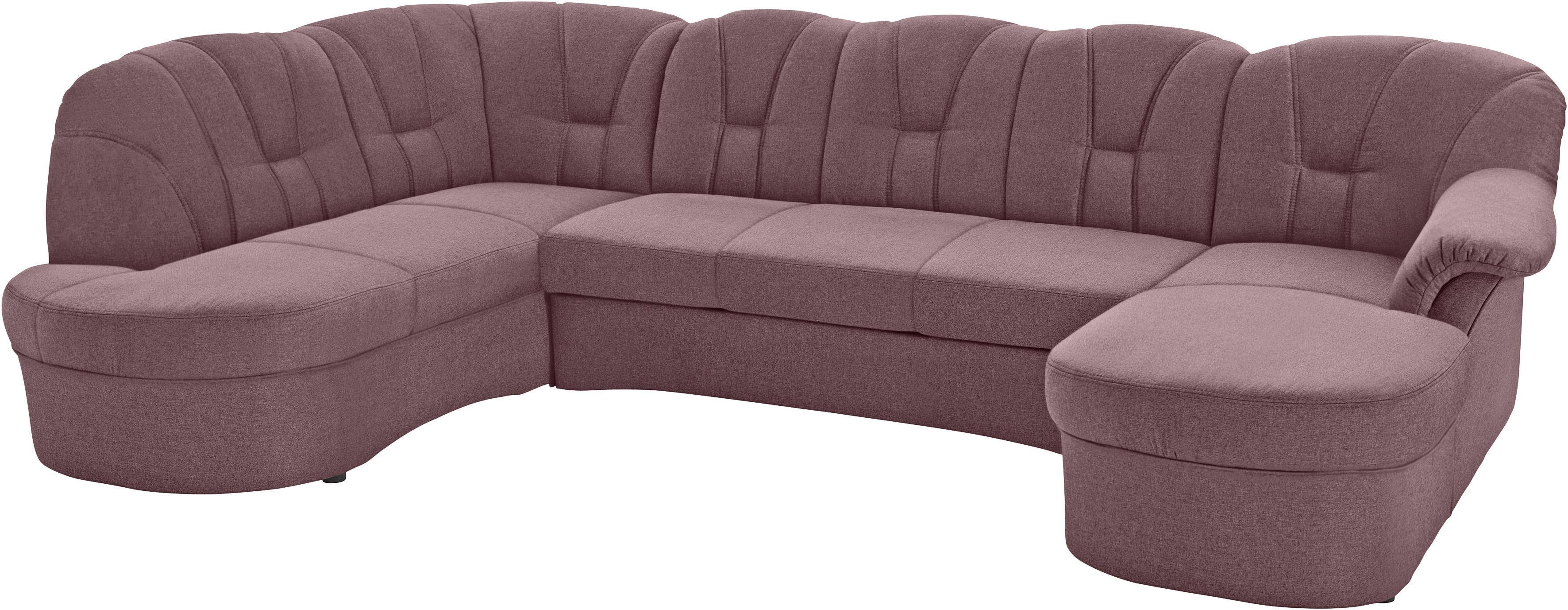 DOMO collection Wohnlandschaft Papenburg U-Form, in großer Farbvielfalt, wahlweise Bettfunktion, frei im Raum stellbar