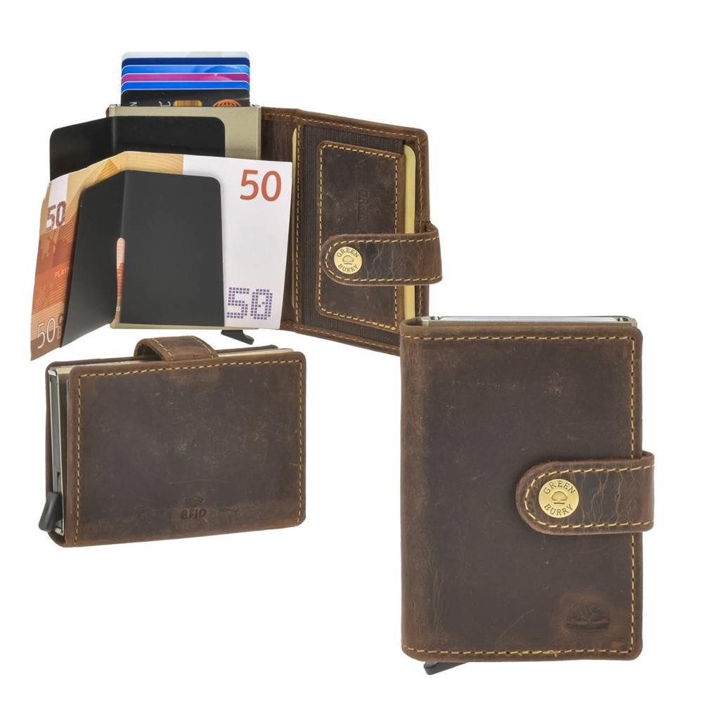 Geldbörse "Vintage" Kartenetui Leder Minibörse klein mit RFID Schutz antikbraun