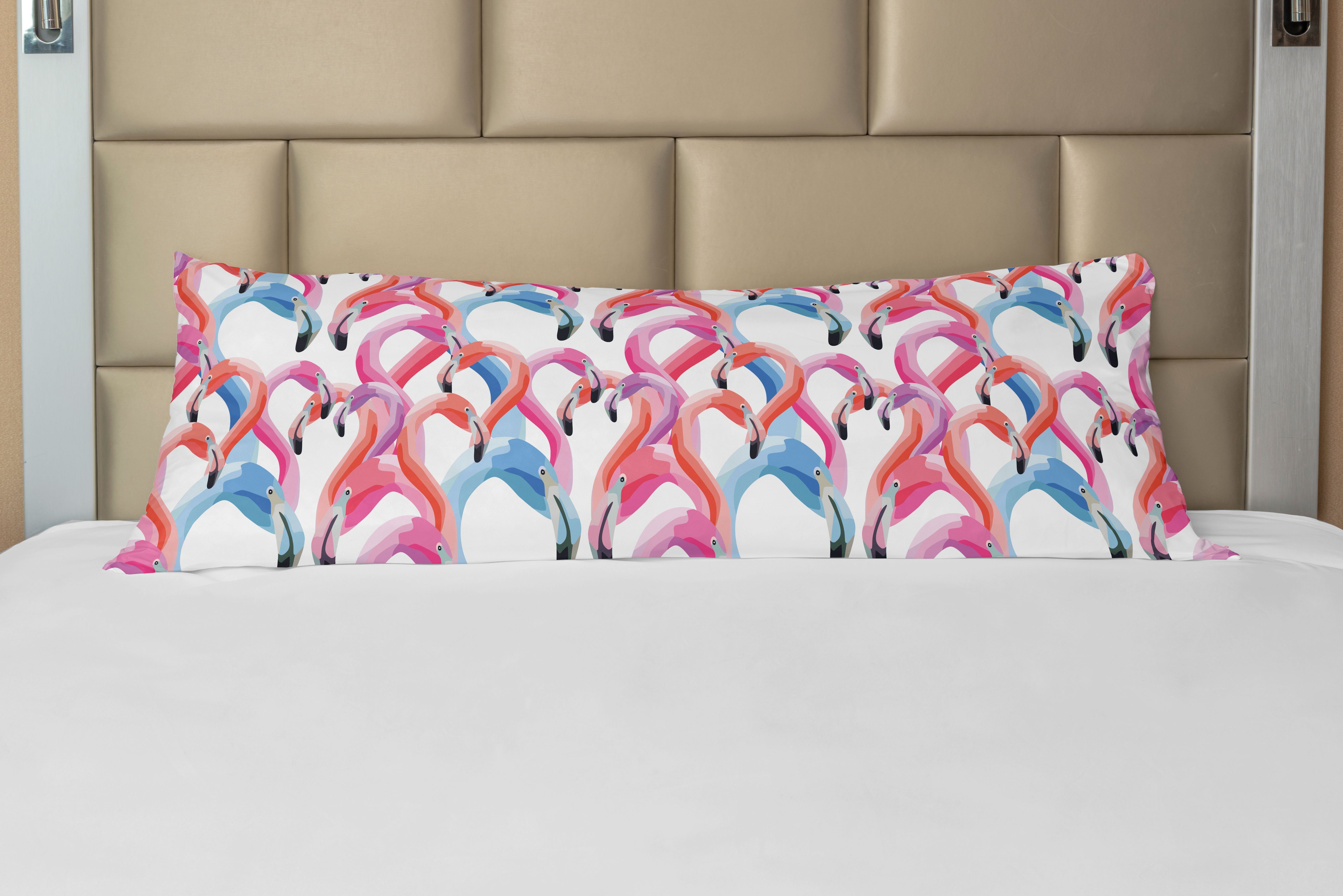 Deko-Akzent Seitenschläferkissenbezug Langer Abakuhaus, Kissenbezug, Flamingo Pastell Vögel Aquarell