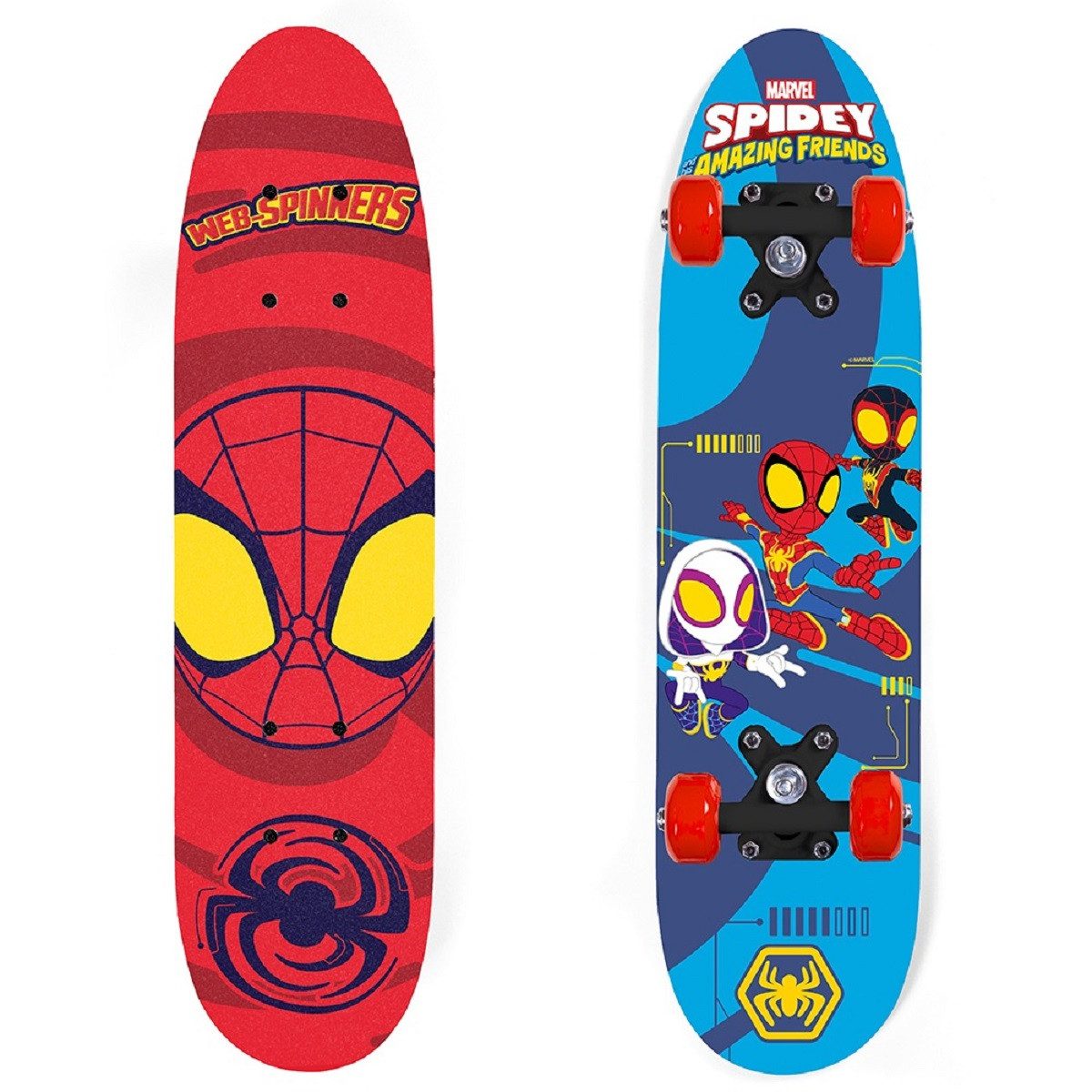 Spiderman Skateboard 24” aus Holz – 61 cm – bis 50 kg belastbar für Kinder (1-St), Rutschfest