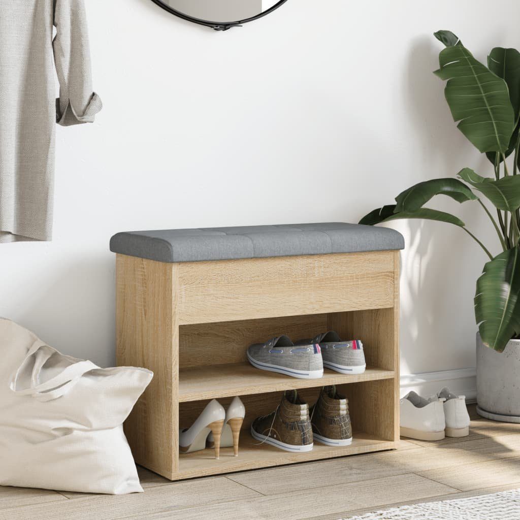 vidaXL Sitzbank Schuhbank Sonoma-Eiche 62x32x50 cm günstig online kaufen