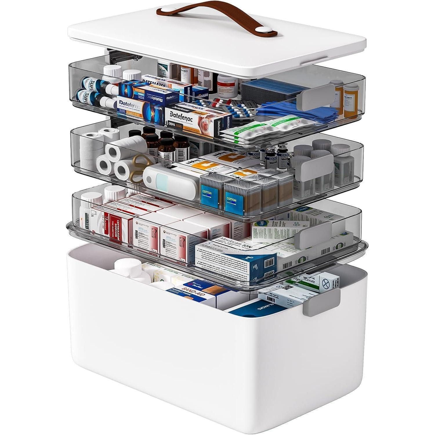 LuxusKollektion Arzttasche Medizin-Organizer 4-stöckig, groß, weiß