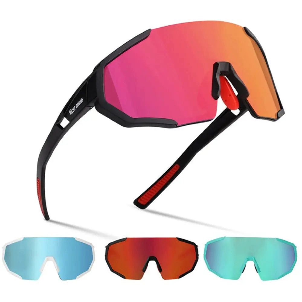 Sportbrille Sport-Sonnenbrille mit UV400 & polarisierten Gläsern, HD-Sicht