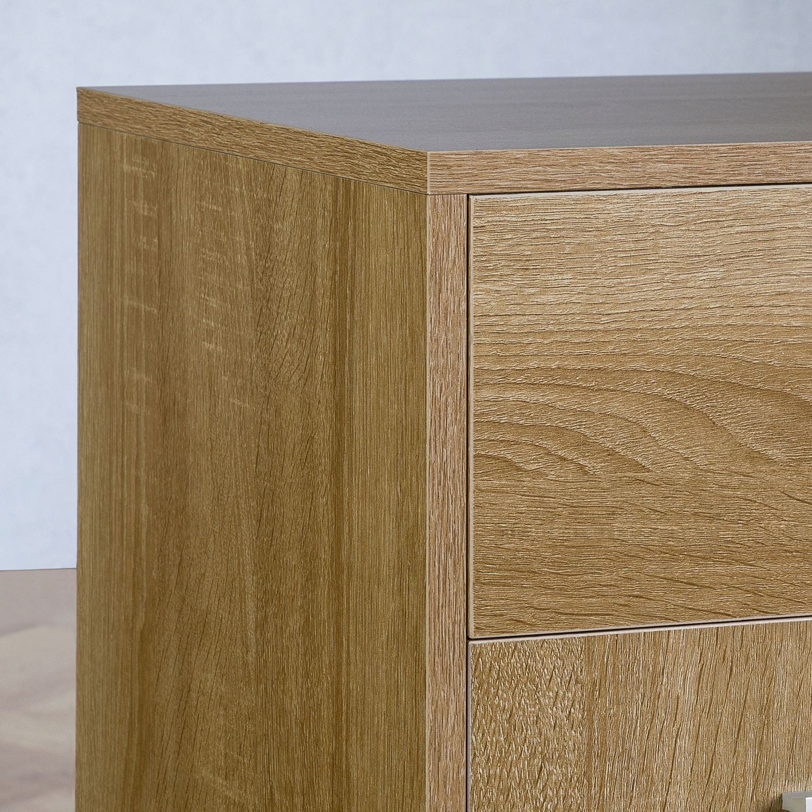 CARO-Möbel Schuhschrank DEUSTO Schmale Flurkommode mit Schublade und 3 Türen eicheoptik – Bild 4 von 5