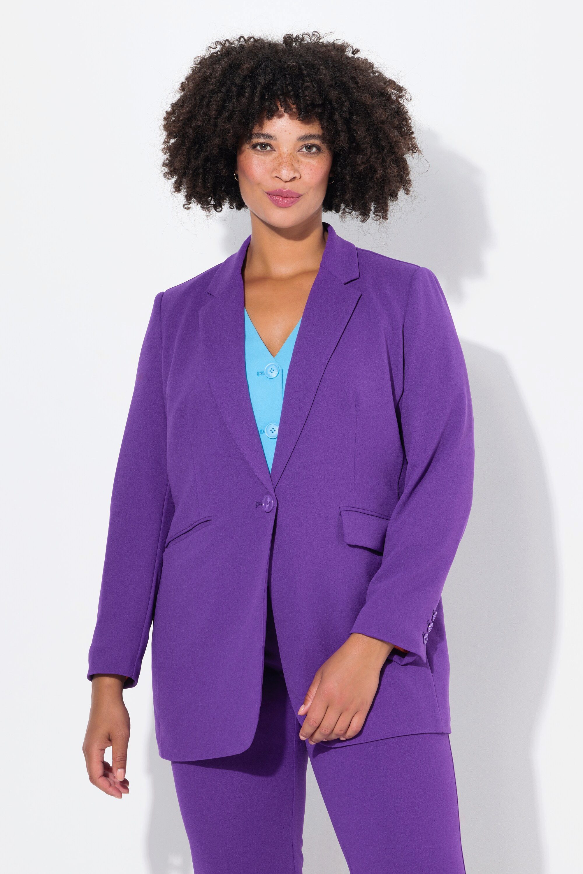 Blusenblazer Blazer Straight Loose-fit farbiges Futter
