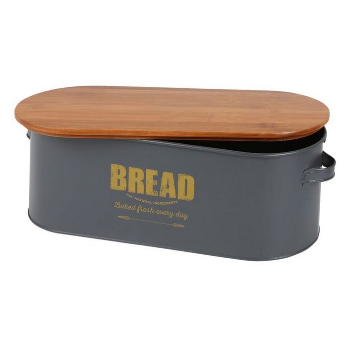 BURI Brotkorb Brotkasten Bread Brotkorb Brotbehälter Brotkiste Aufbewahrungsbox 46x16x18cm Metall