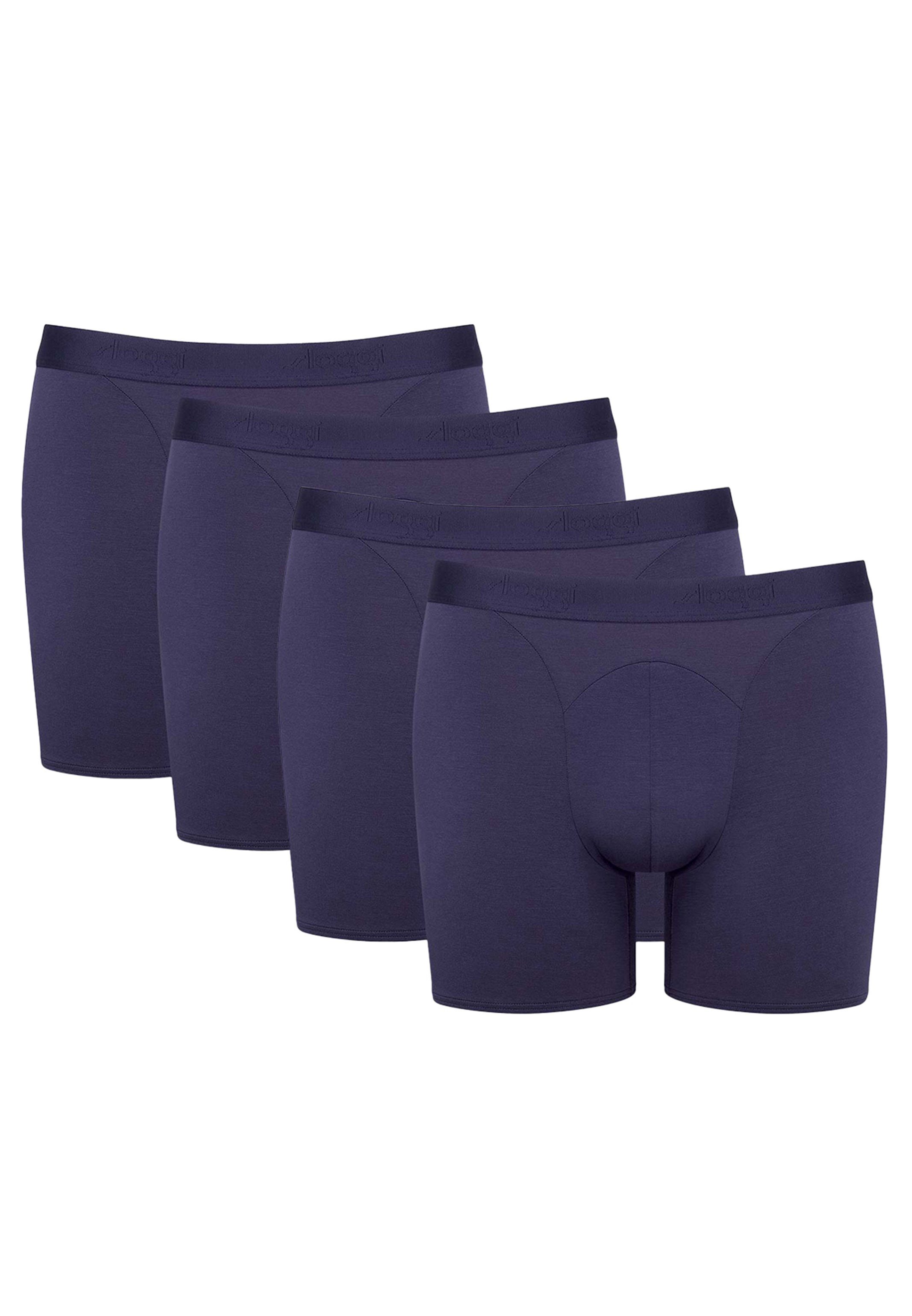 Sloggi Retro Boxer 4er Pack Ever Soft (Spar-Set, 4-St) Long Short / Pant - Ohne Eingriff - Leicht und angenehm auf der Haut Indigo Blue