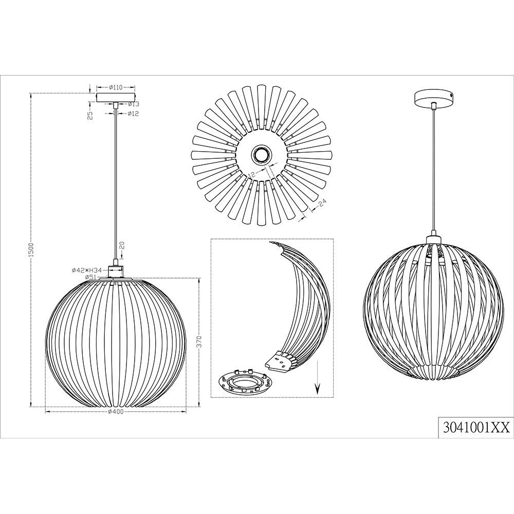 Farbwechsel, Hänge Kugel Decken Pendel etc-shop Leuchte chrom Kugelleuchte, Leuchtmittel inklusive, Warmweiß, Fernbedienung Lampe