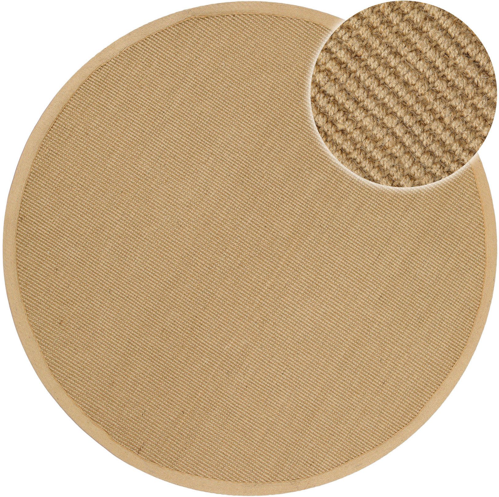OTTO home Teppich Liora, Juteteppich, auch als Läufer, rund, Höhe: 5 mm, Flachgewebe, Jute in Sisal Optik, Esszimmer, Flur, uni farben