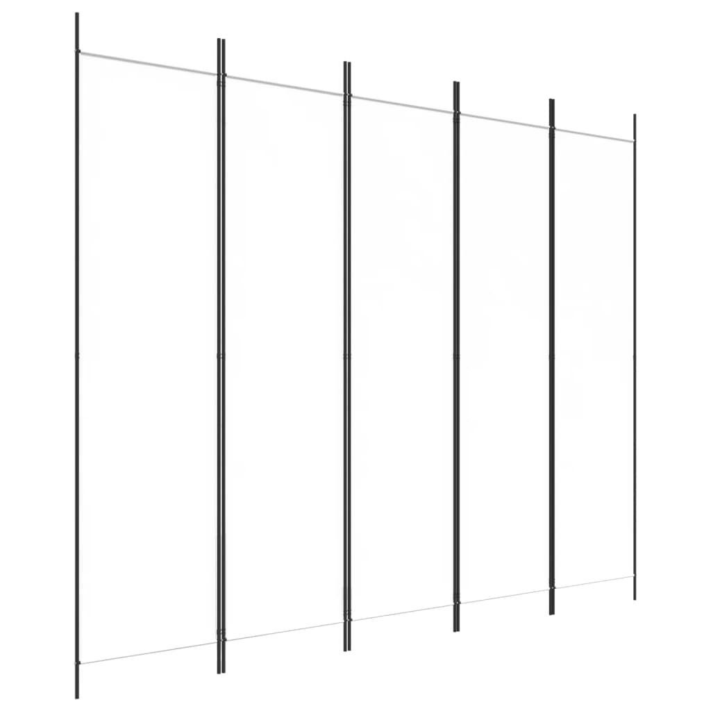 furnicato Raumteiler 5-tlg. Paravent Weiß 250x200 cm Stoff, 1-tlg. günstig online kaufen