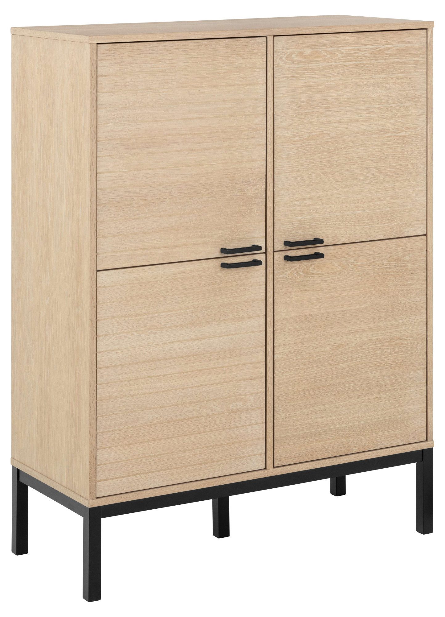 ACTONA GROUP Anrichte Kensington, Schrank, 4 Türen und 6 Böden weiss pigmentiert Eiche, 91x40x120cm