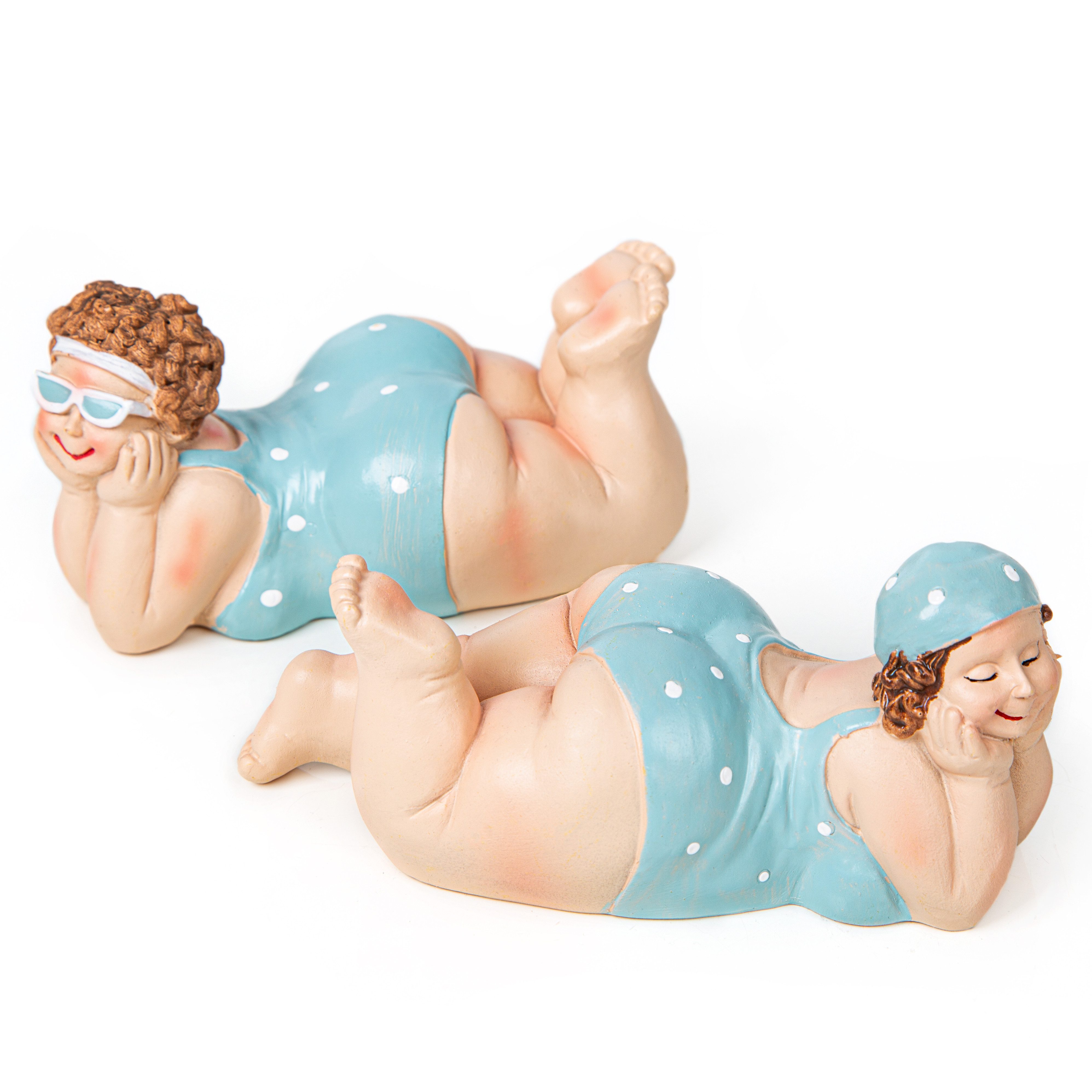 Dekofigur 2 Frauen Figuren Rubensfrauen am Strand 15 cm