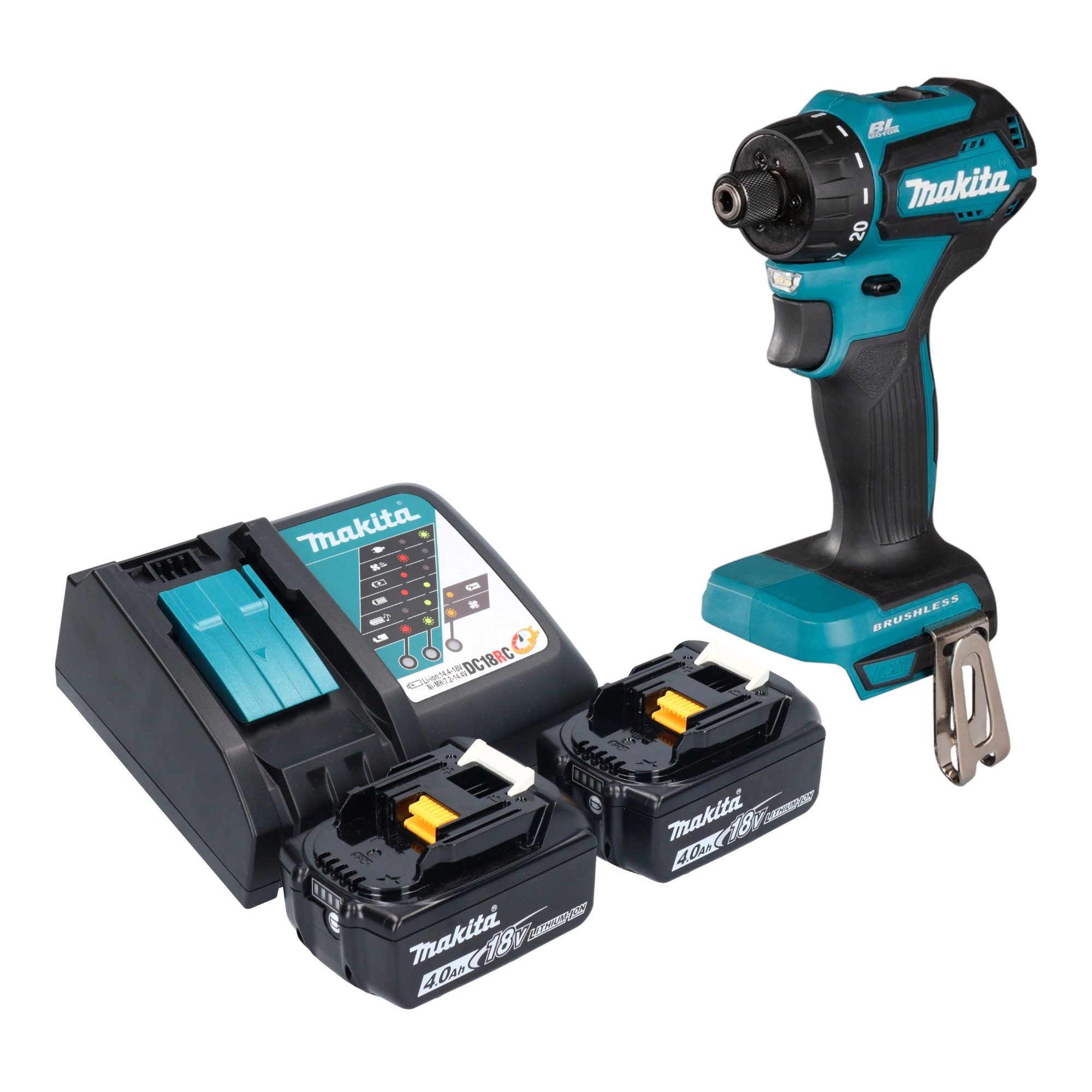 Makita Akku-Schrauber DDF 083 RM 18 V 40 Nm 1/4'' + 2x Akku 4,0 Ah + Ladegerät