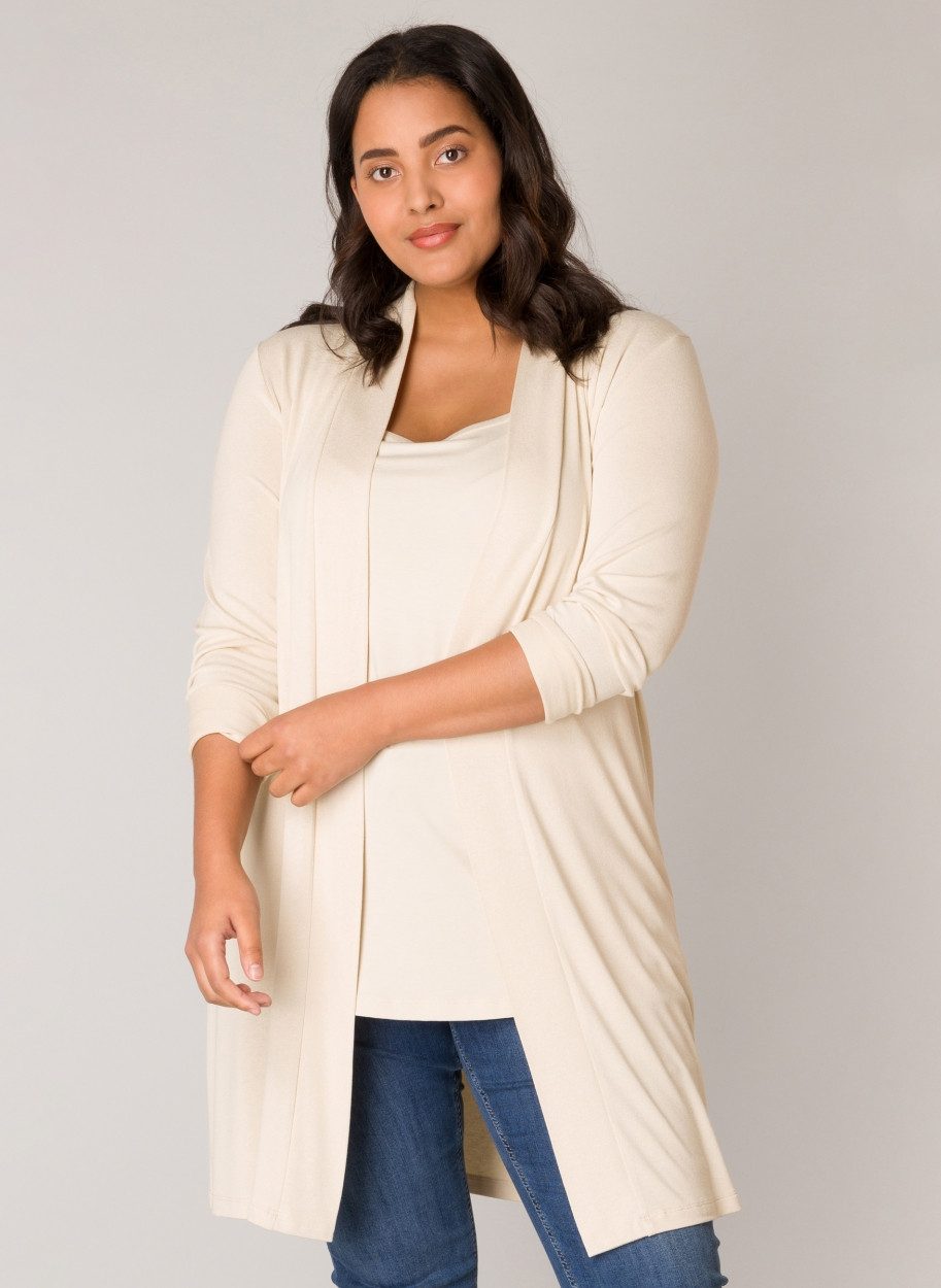 Base Level Curvy Longstrickjacke Ayla Long Figurumspielende, weiche Strickq günstig online kaufen