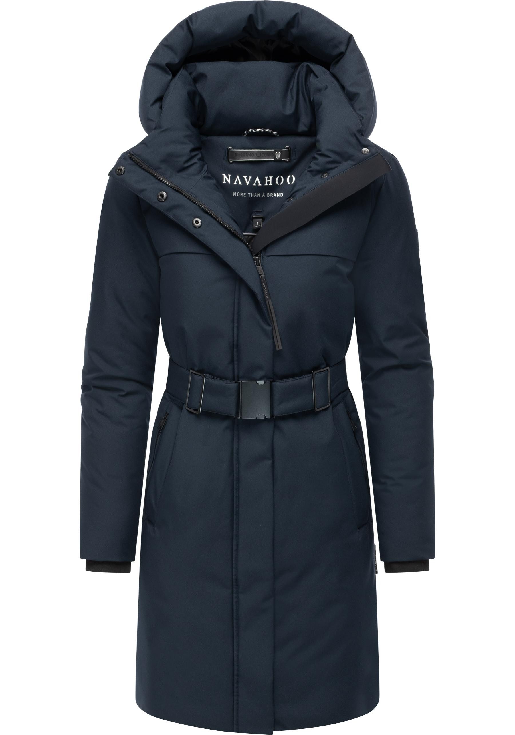 Navahoo Wintermantel Gipfelspass XIV Warmer Winterparka mit Taillengürtel