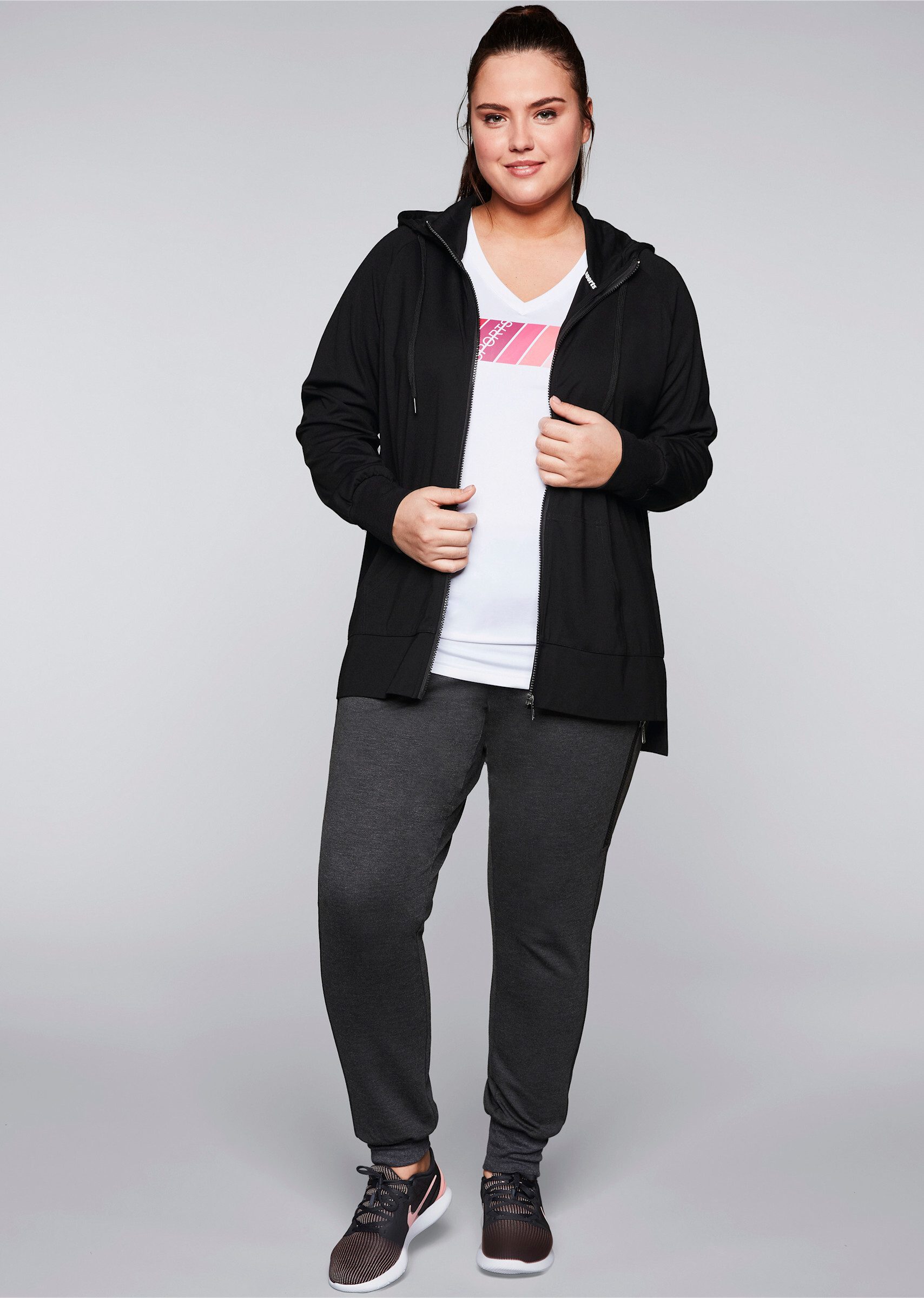 Sheego Trainingsshirt Kapuzensweatjacke günstig online kaufen