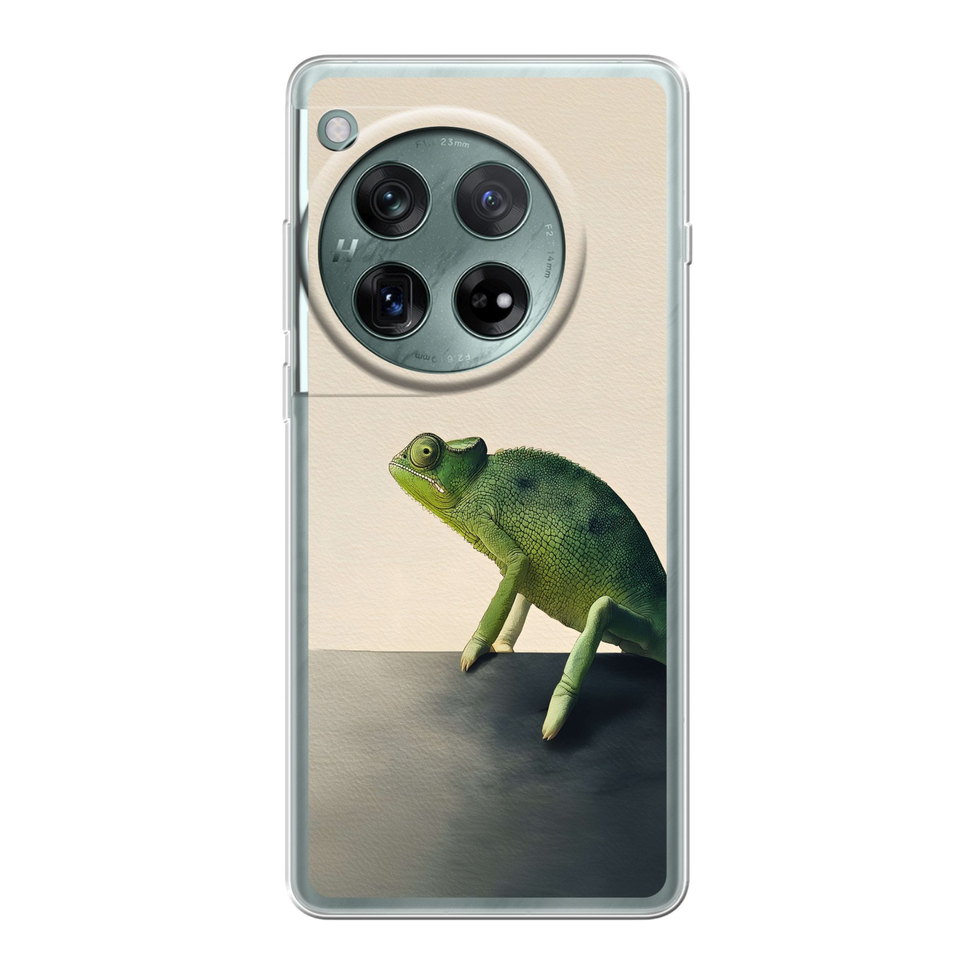 MuchoWow Handyhülle für OnePlus 12 Chamäleon - Grün - Minimalistisch, Handy Case, Silikon, Bumper Case Dünn