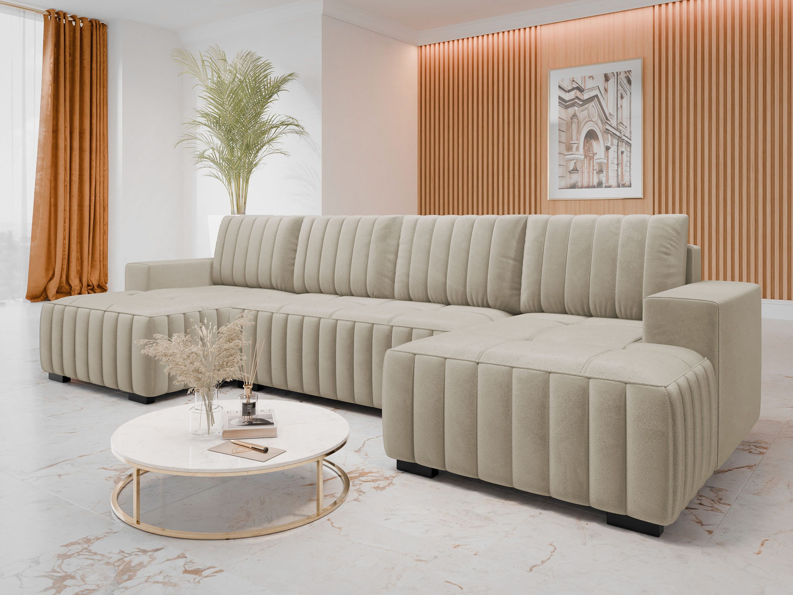 MIRJAN24 Wohnlandschaft Hugo U, mit Bettkasten und Schlaffunktion, Ausziehm günstig online kaufen