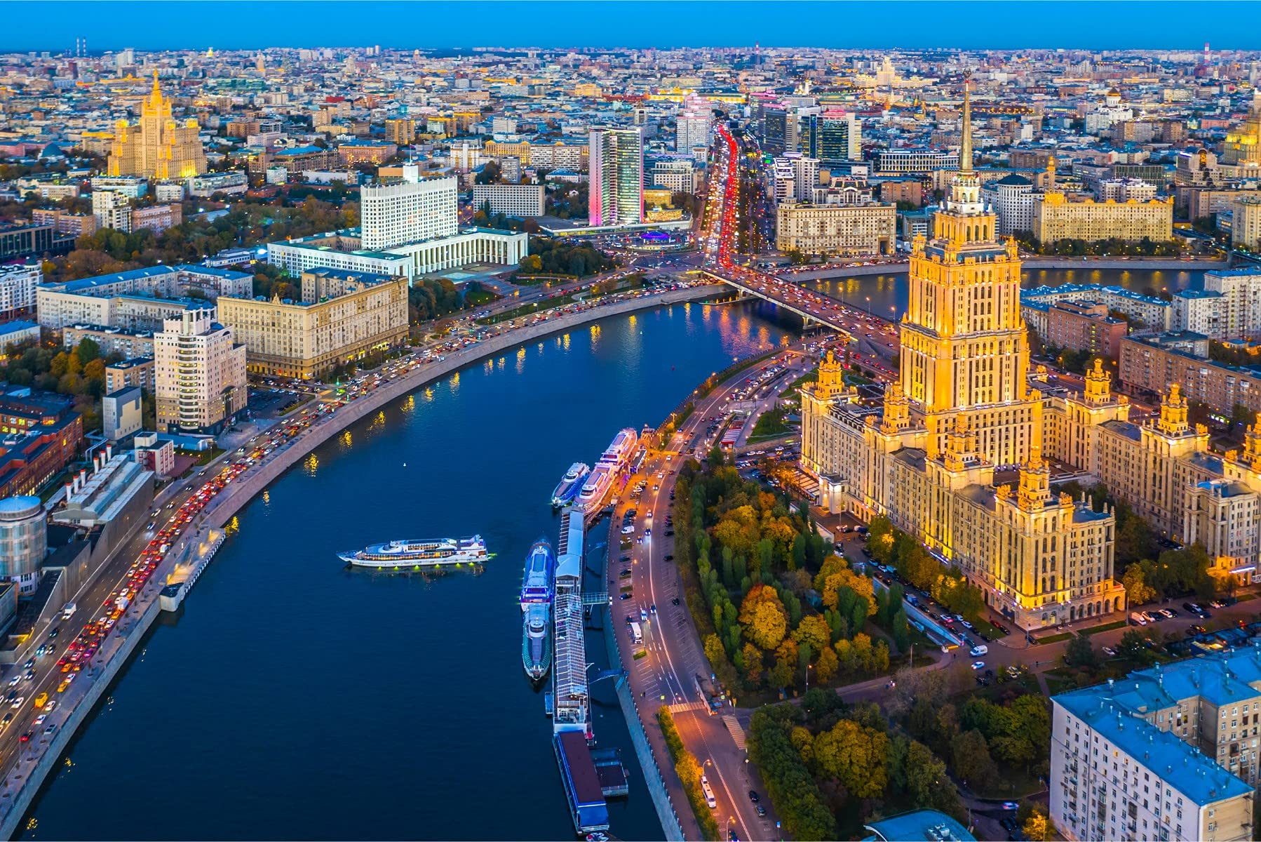 Muralo Fototapete Städte – Fototapete Wandtapete Vlies Wanddeko Wohnzimmer, bedruckt, Stadt – Moskau – Russland, 90 x 60 cm, Vlies