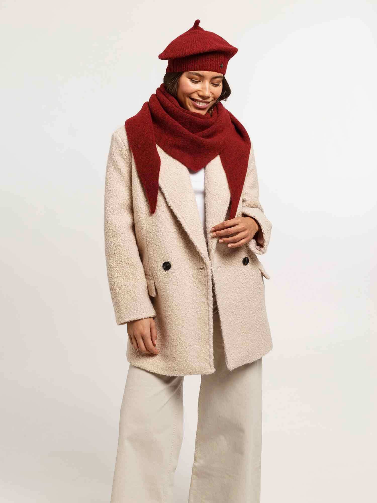 Fraas Strickmütze Polyester Strick-Baskenmütze (ohne Fransen)