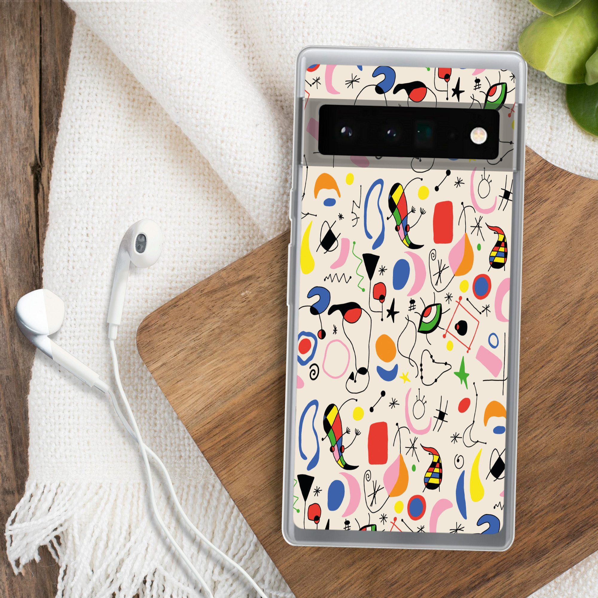 MuchoWow Handyhülle für Google Pixel 6 Pro Muster - Abstrakt - Kunst, Handy Case, Silikon, Bumper Case Dünn
