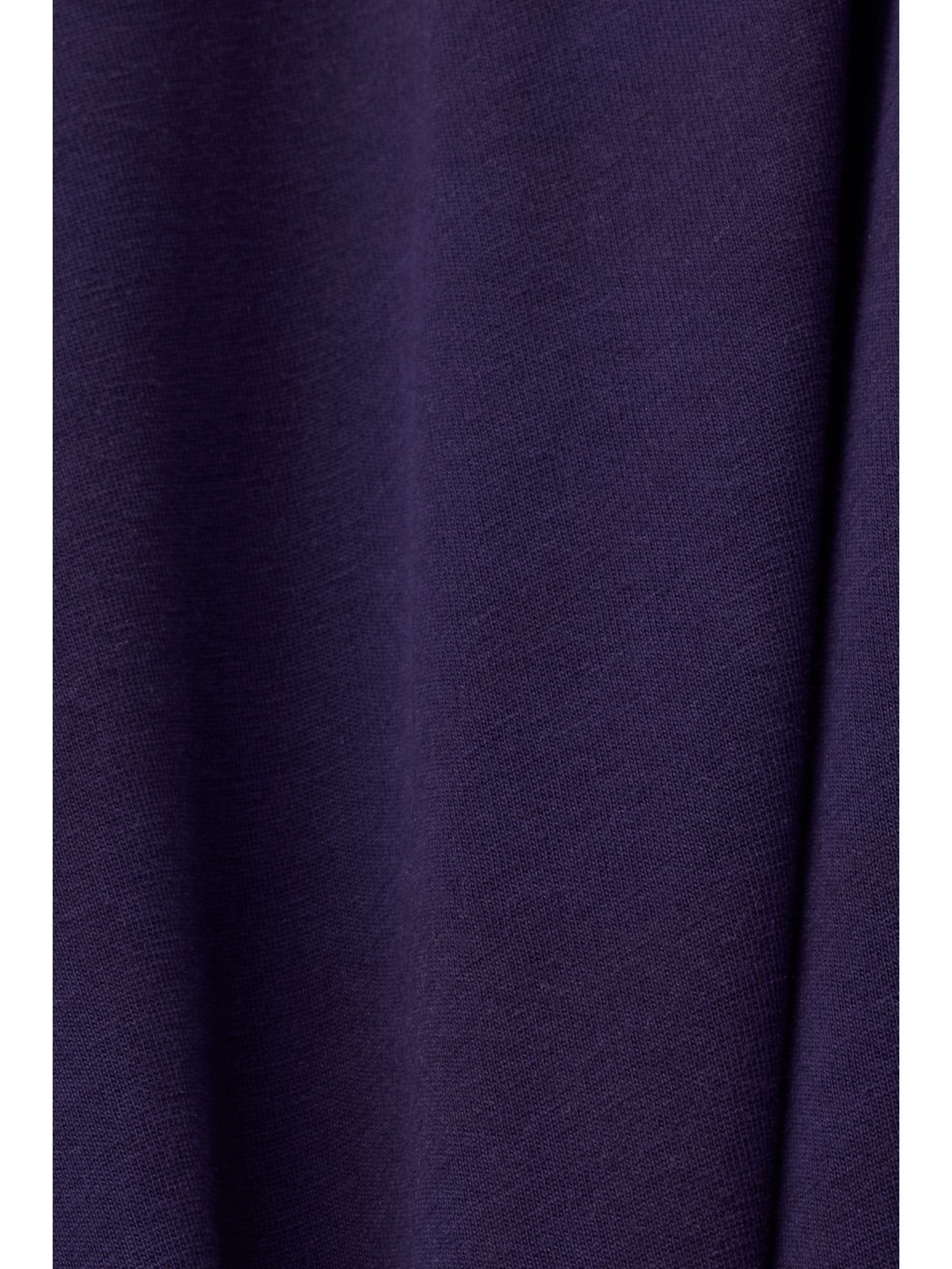 Esprit T-Shirt Rundhals-T-Shirt, 100 (1-tlg) DARK BLUE Baumwolle 