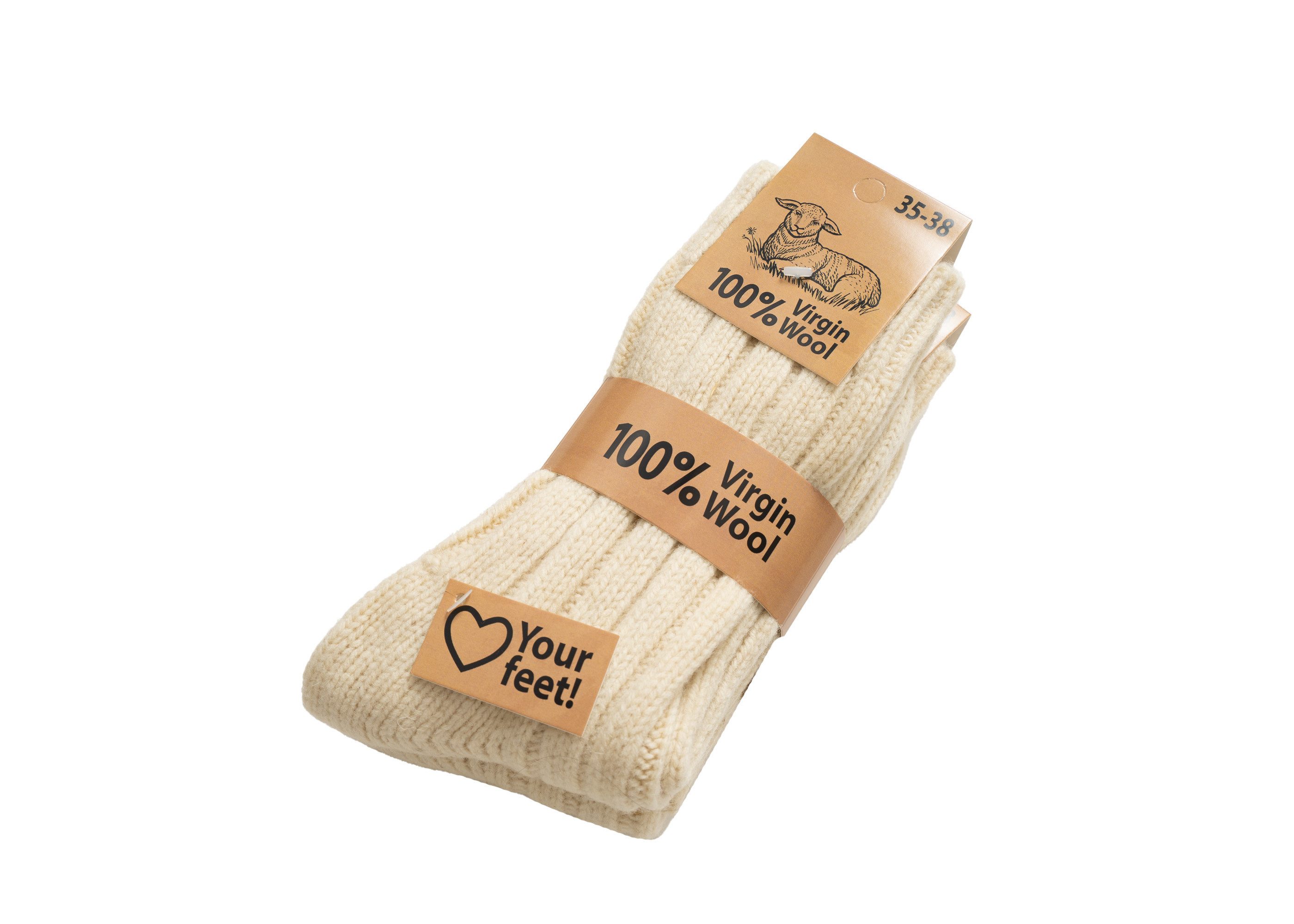 HomeOfSocks Norwegersocken 2 Paar Wollsocken, extra dick, unifarben, 100% (2-Paar) unifarben, aus Wolle, druckarmer Gummibund – Bild 2 von 5