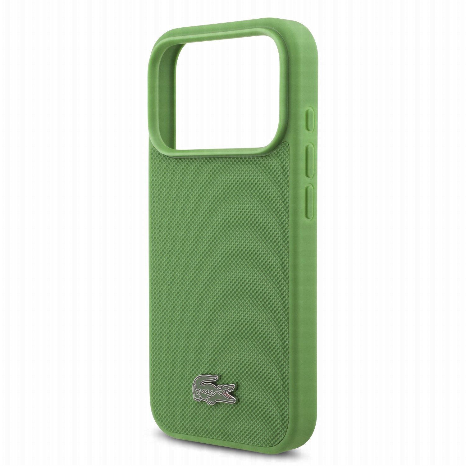 Lacoste Handyhülle iPhone 18 Pro MagSafe Petit Pique Hülle Kunstleder grün Logo Metall 6,3 Zoll, Kantenschutz – Bild 5 von 5