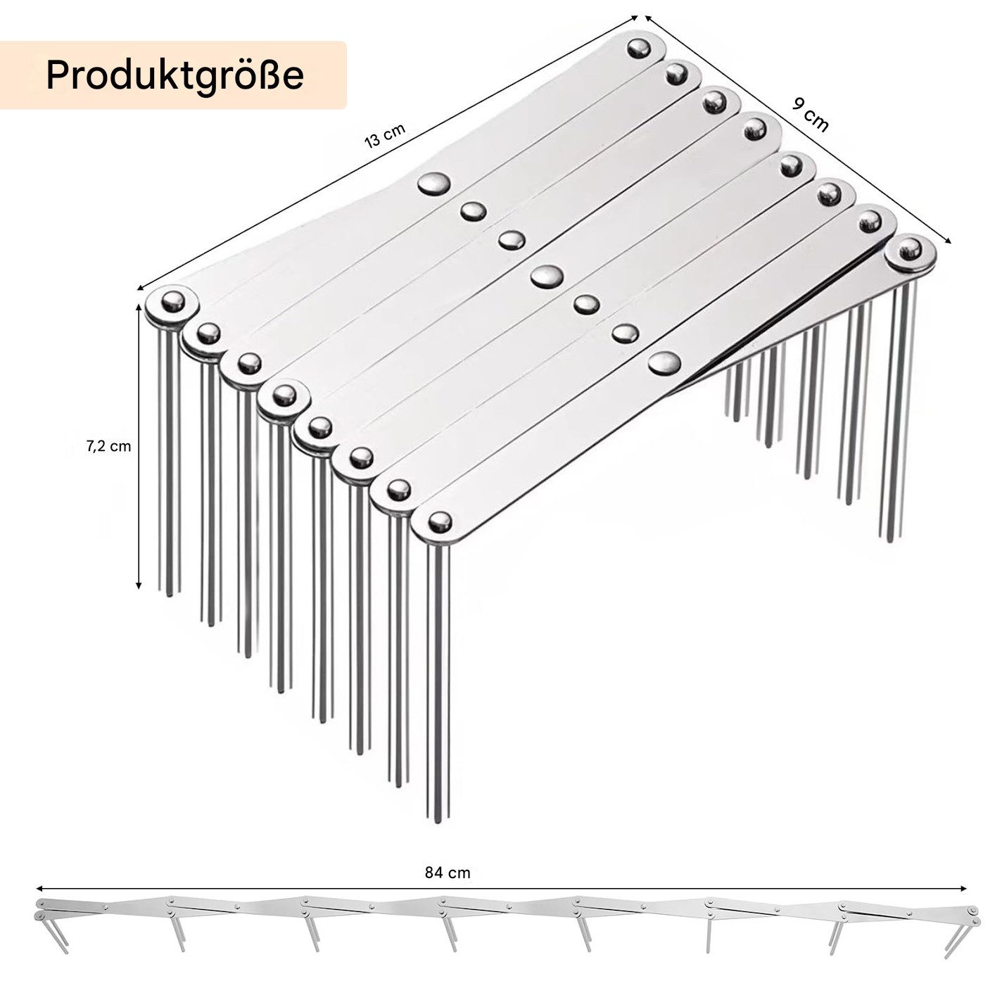 SURFOU Geschirrständer 2er-Set Deckelhalter & Rippchenständer aus Edelstahl – ausziehbar, Zubehör für Verstellbare Topfdeckelhalter & Tellerhalter– ausziehbar bis 84 cm, multifunktional als Dampfgarständer, Geschirrablage oder BBQ-Zubehör, Rostbeständig, langlebig, spülmaschinenfest