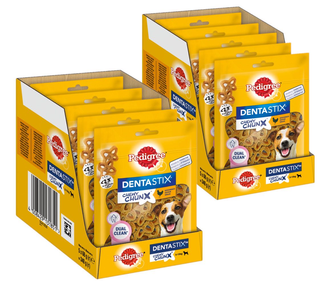 Pedigree PEDIGREE® DENTASTIX™ CHEWY CHUNX™ Mini 5-15kg mit Huhn 2 x 5 x 68g, Snack für: Hunde