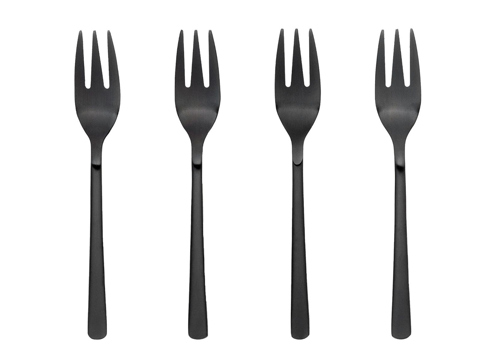 Broste Copenhagen Besteck-Set HUNE Kuchengabel Titanium Mat Black 4tlg., Edelstahl 18/8