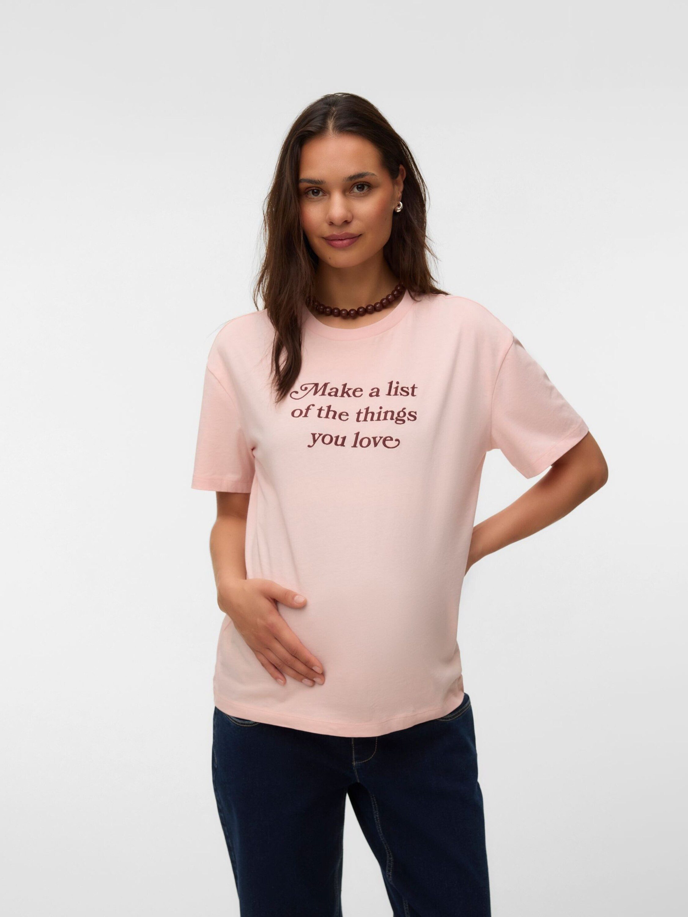 Vero Moda Maternity T-Shirt VMMJoan Mia (1-tlg) Stickerei