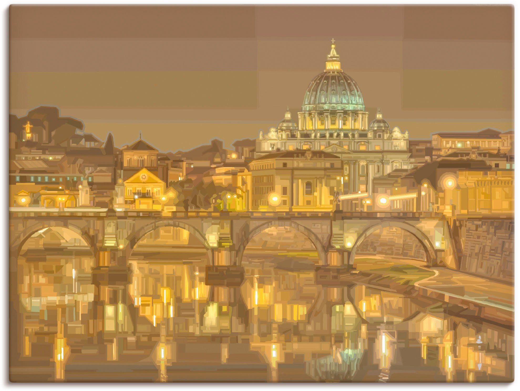 (1 Wandaufkleber in als St), Größen Wandbild versch. Artland oder Petersdom, Poster Italien Rom Leinwandbild,