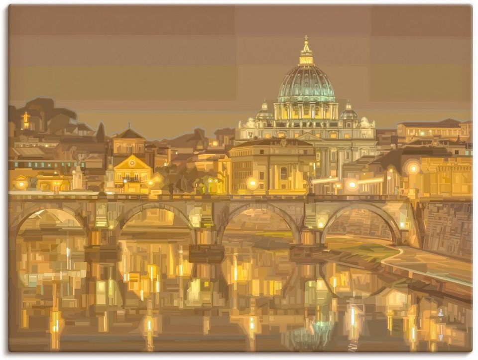 Artland Wandbild Rom Petersdom, Italien (1 St), als Leinwandbild,  Wandaufkleber oder Poster in versch. Größen