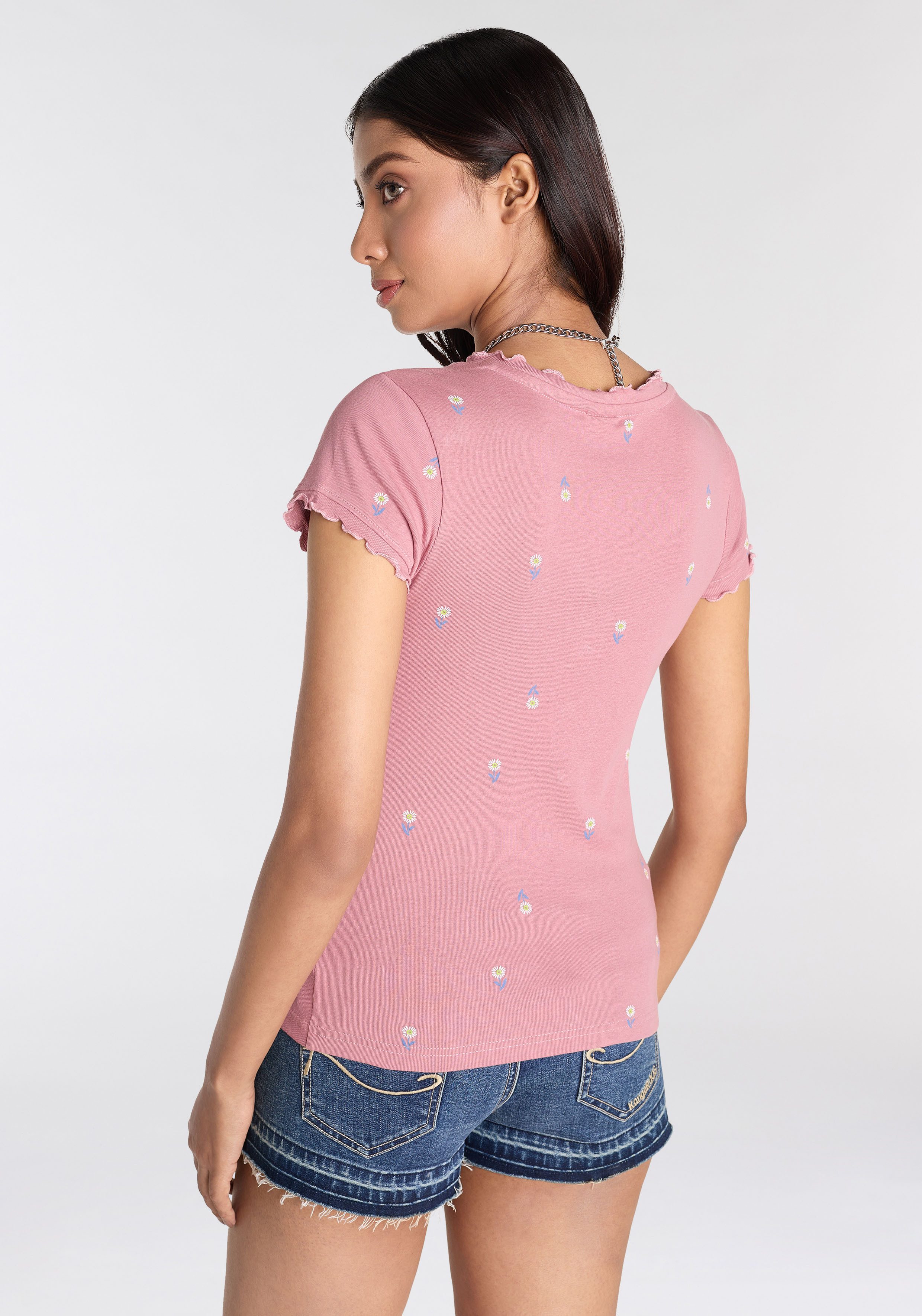 KangaROOS Kurzarmshirt kurzärmelig, figurbetont, aus Baumwolle günstig online kaufen