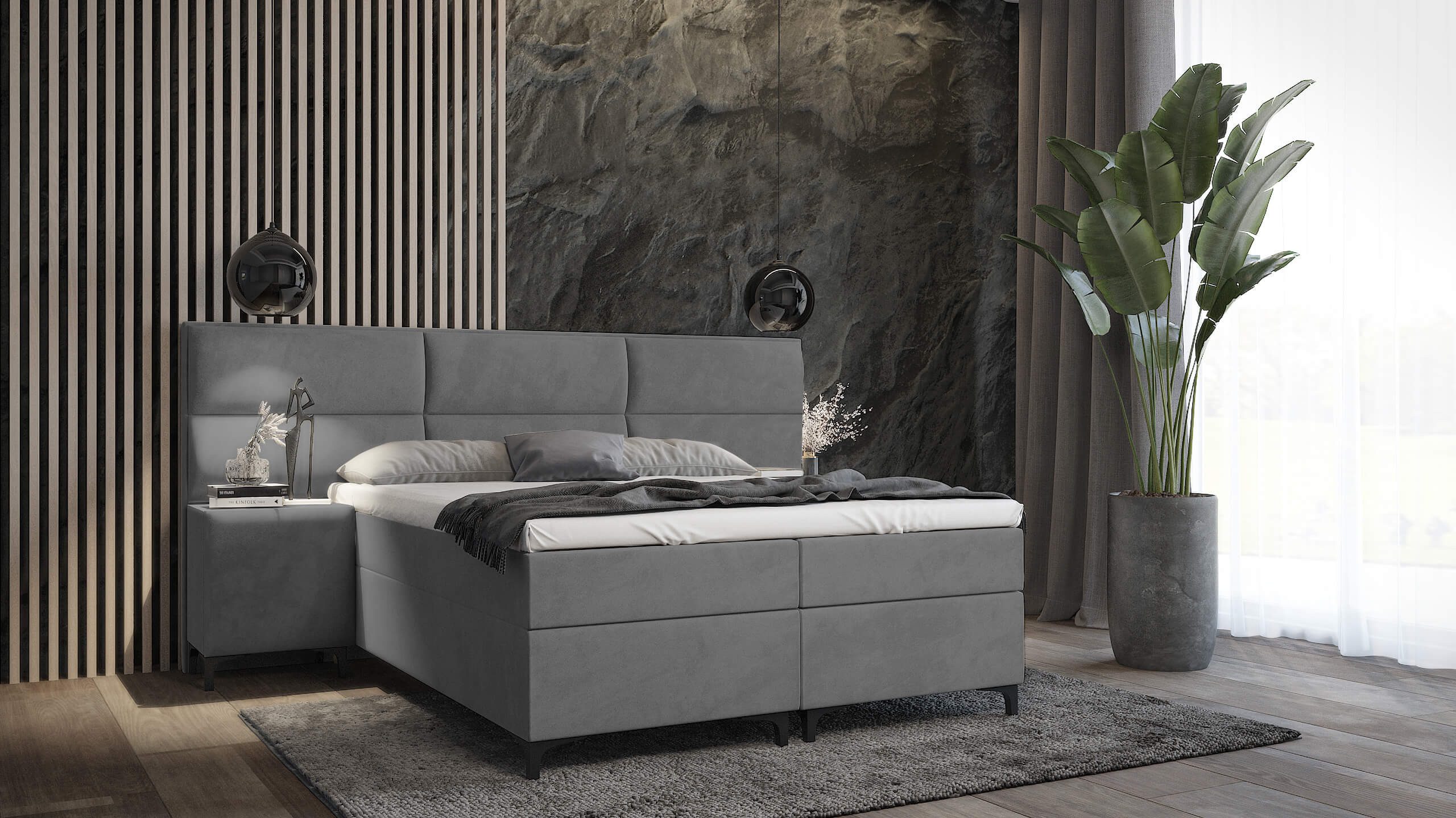 Best for Home Boxspringbett Sapri Boxspring bett – 7-Zonen Bonellfederkern & 7 cm Topper (Komplettset, 6-St., Boxspringbett inkl. Matratze, Topper), Boxspringbett mit Schubladen