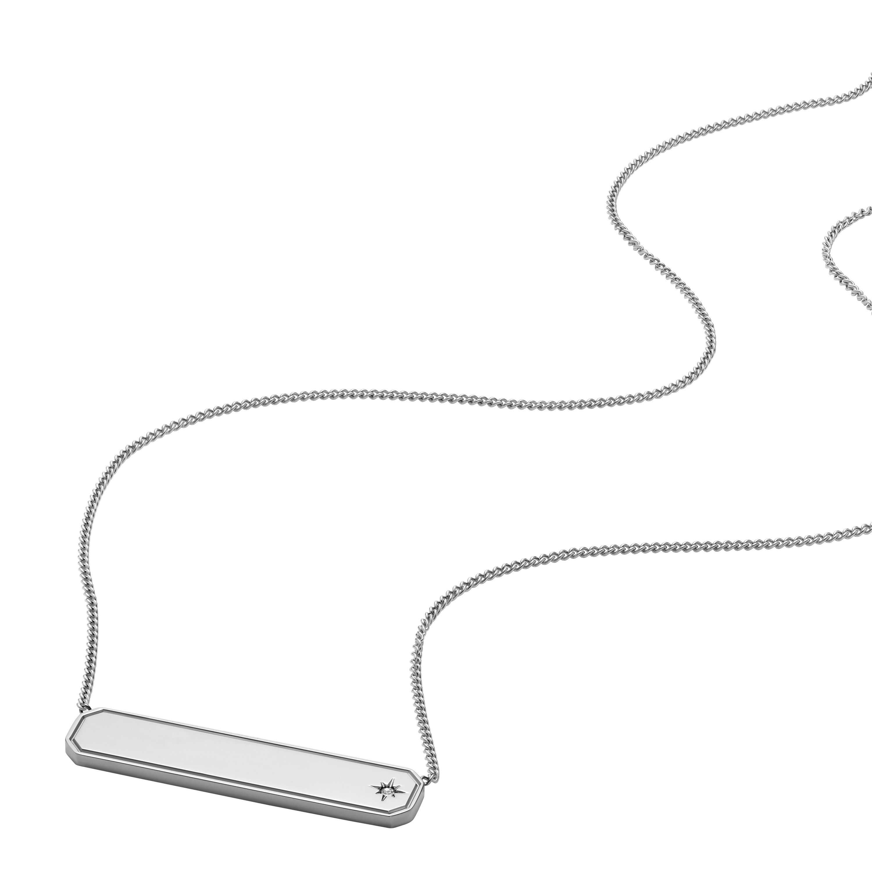 Fossil Kette mit Anhänger Schmuck Geschenk Edelstahl Halsschmuck SADIE, mit Glasstein