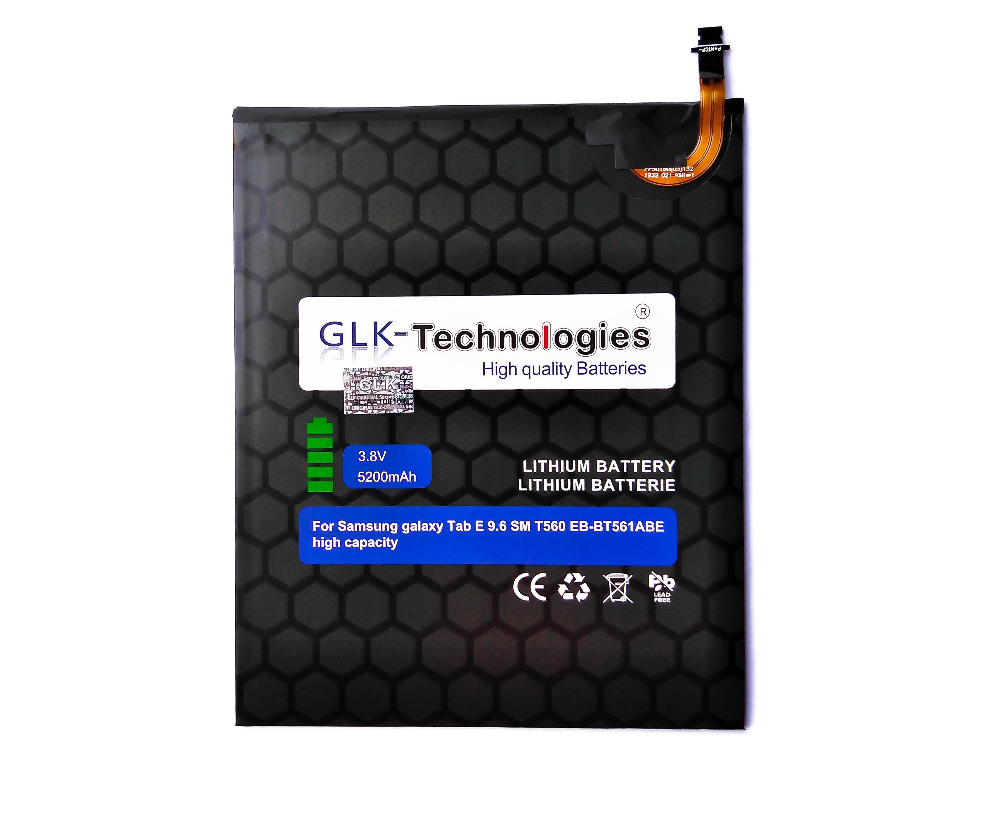 Tablet-Akku Akku EB-BT561ABA Galaxy GLK für E EB-BT561ABE Samsung Tab GLK-Technologies 9.6