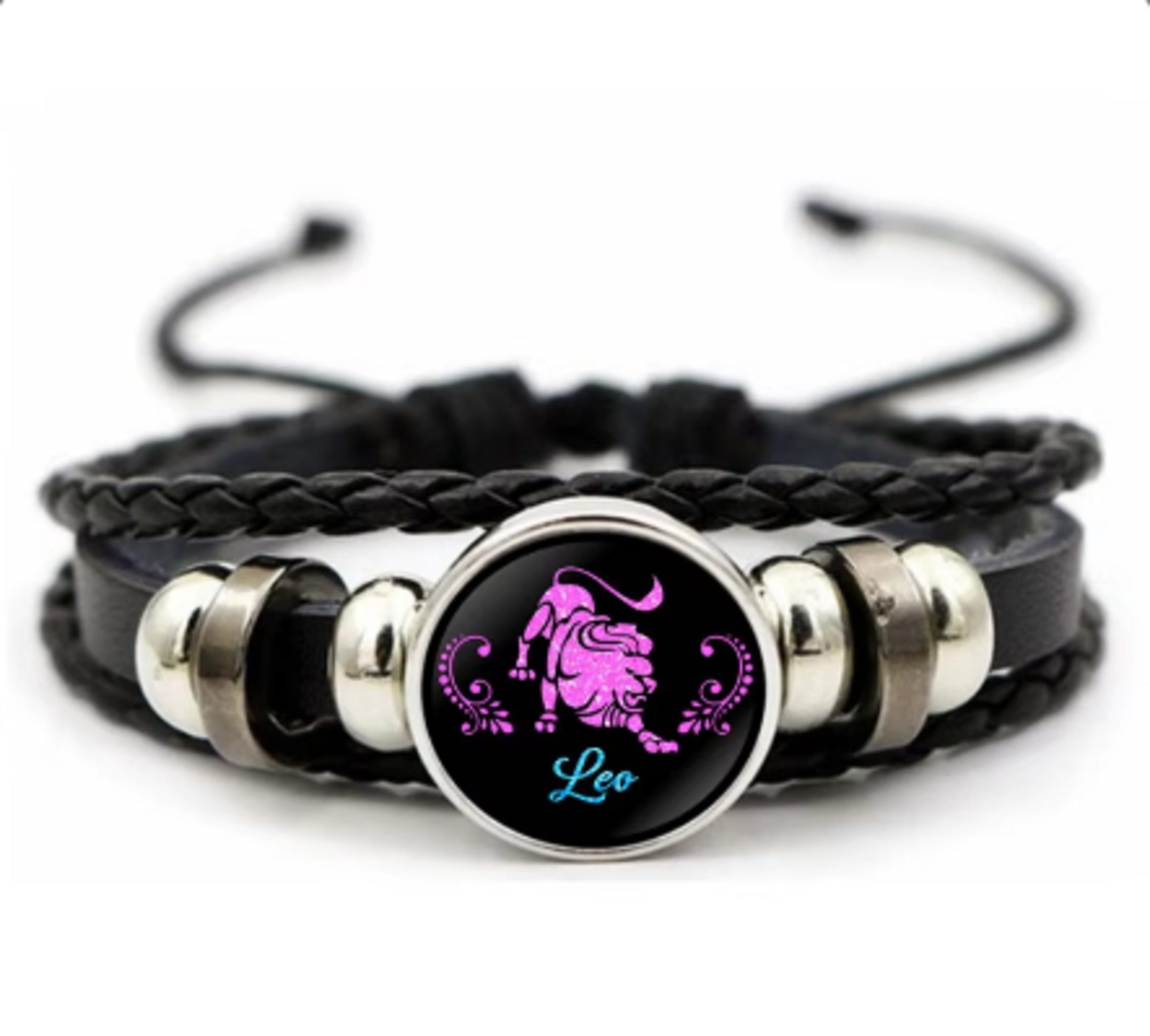 Stelby Armband mit Gravur Armband Sternzeichen Löwe mit 3D Gravur im Glas (Weihnachtsgeschenk, Geburtstagsgeschenk, Valentinstaggeschenk, modern, minimalistisch), langlebig, pflegeleicht, unisex