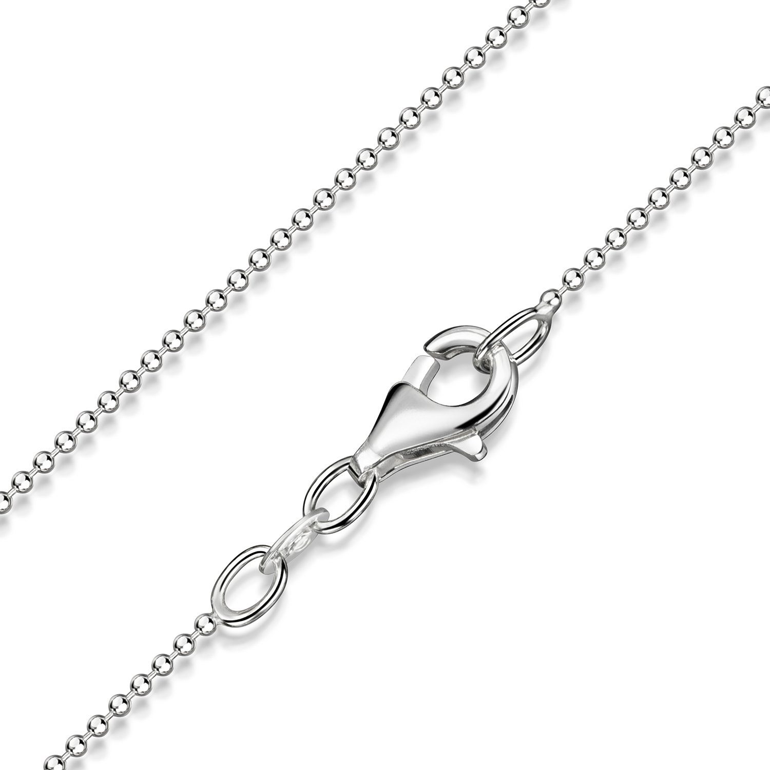 Materia Gliederkette Damen Silber Kugelkette fein 1mm K24, 925 Sterling Sil günstig online kaufen