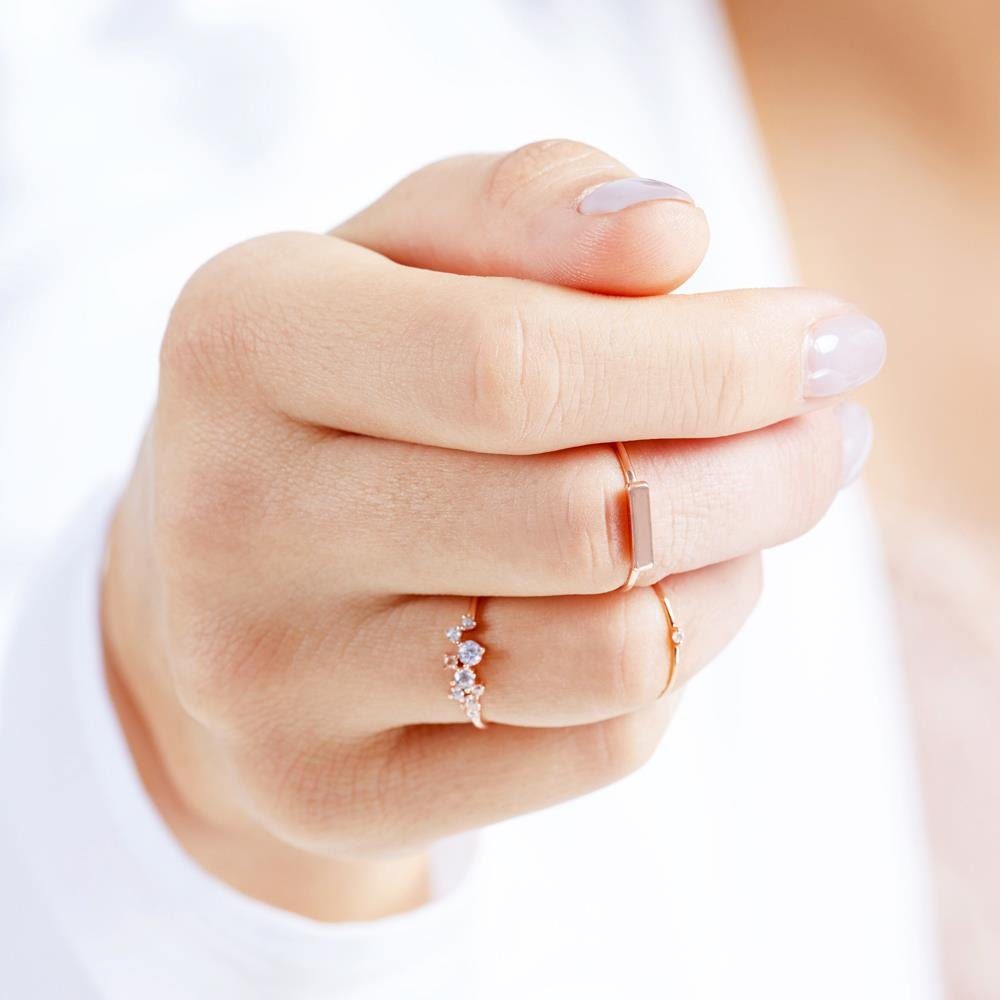 JEWLIX Silberring JEWLIX Ring aus rosévergoldetem 925er Silber mit Zirkonia – Bild 4 von 5