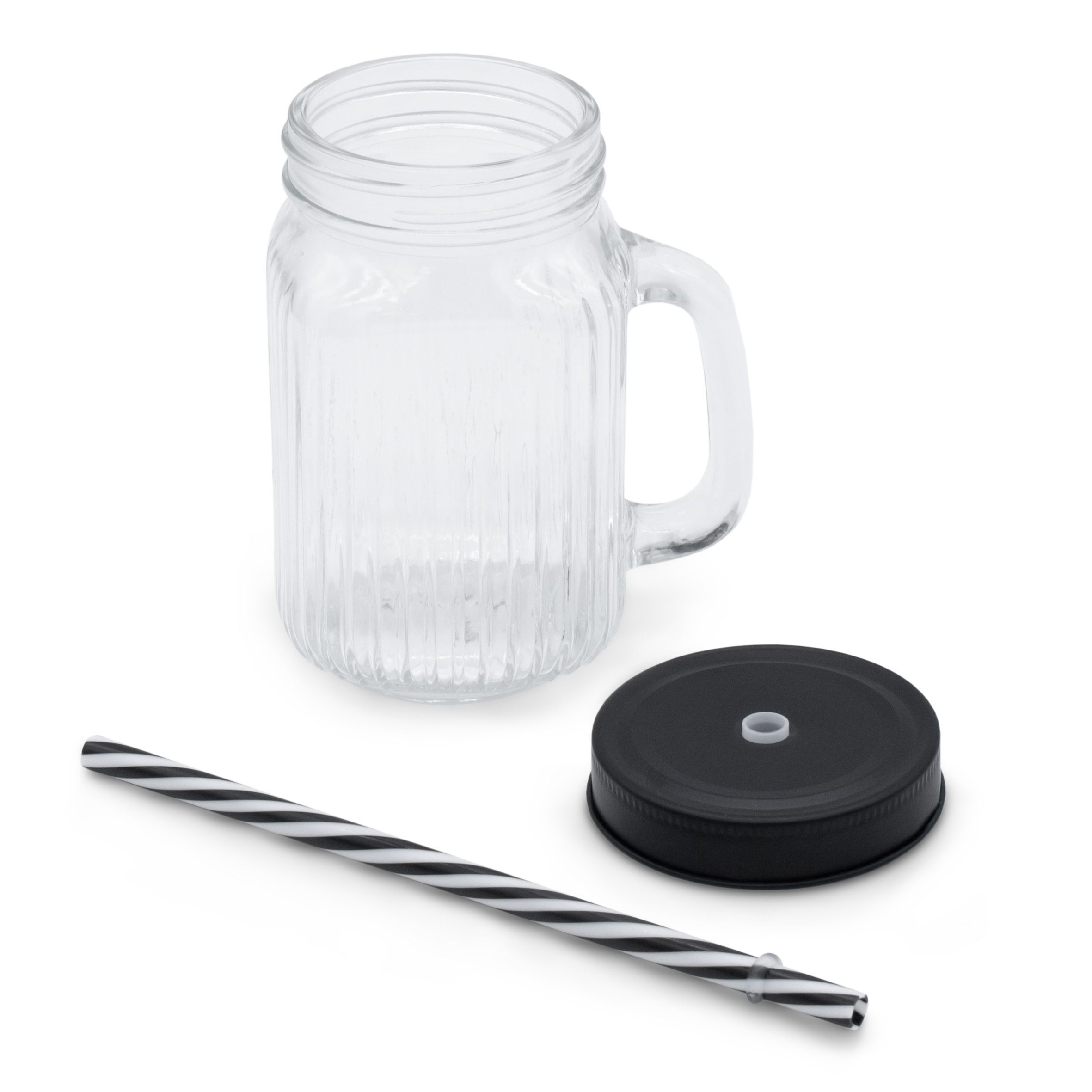Spetebo Glas Getränke Spender mit Zapfhahn - 5 Liter, 4-tlg., Glas, Trink Becher mit Henkel