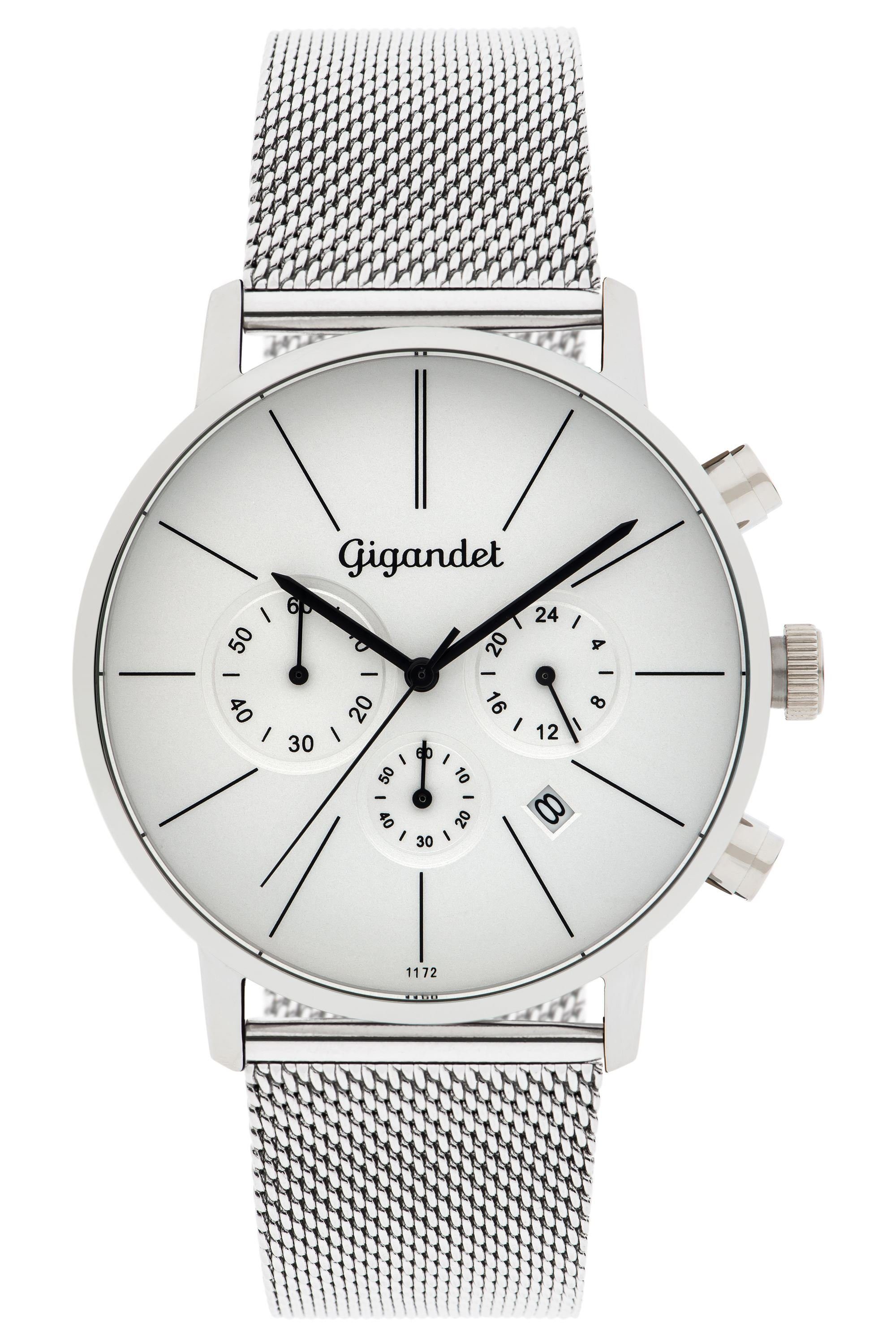 Gigandet Chronograph Minimalism, Mineralglas, Chronograph, Datumsanzeige, 24-Std. Anzeige