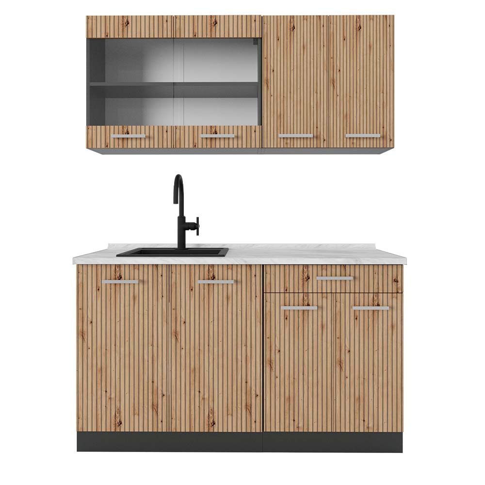 Vicco Küchenzeile R-Line, Artisan Eiche/Anthrazit, 140 günstig online kaufen
