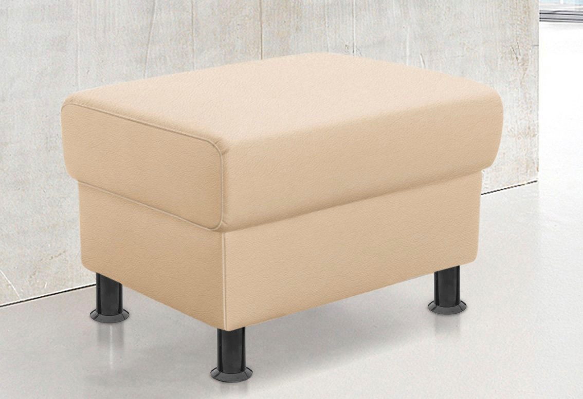 TRENDMANUFAKTUR Hocker Rondo 67 cm, Polsterhocker zur Serie, Breite, Füße schwarz, Fußhocker wahlweise mit Federkern, in verschiedenen Bezügen bestellbar